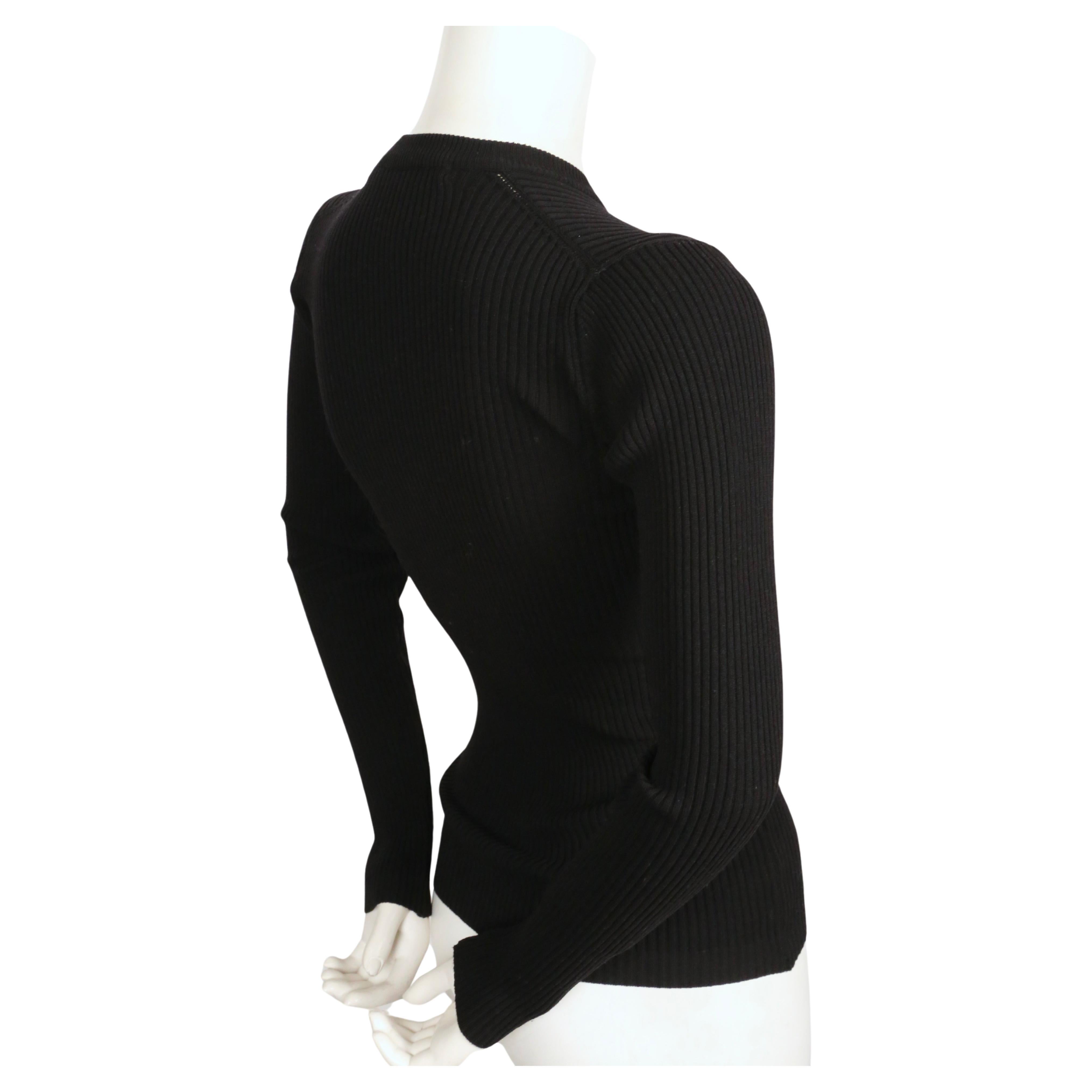 1990's COMME DES GARCONS slim black ribbed sweater In Good Condition For Sale In San Fransisco, CA