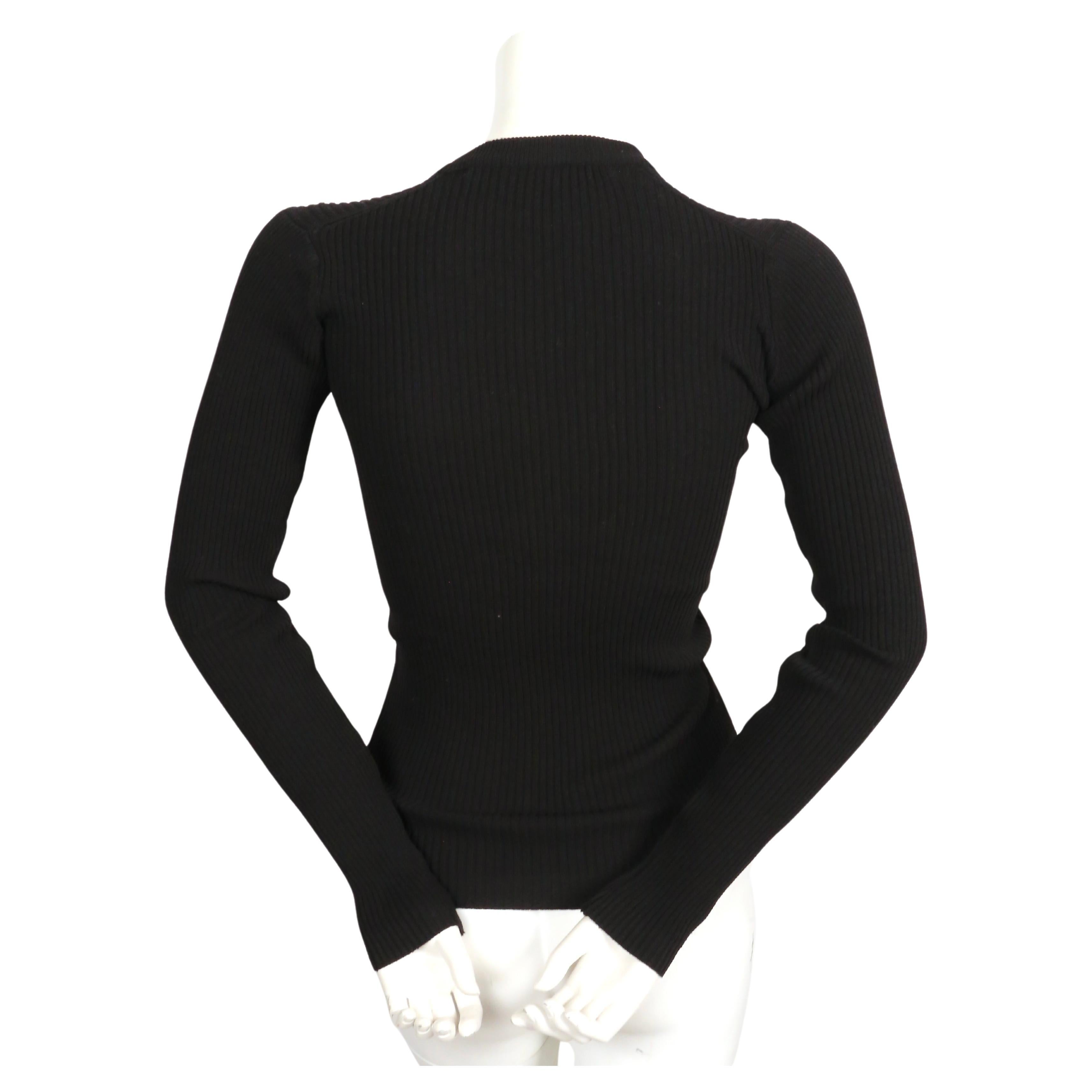 1990's COMME DES GARCONS slim black ribbed sweater For Sale 2