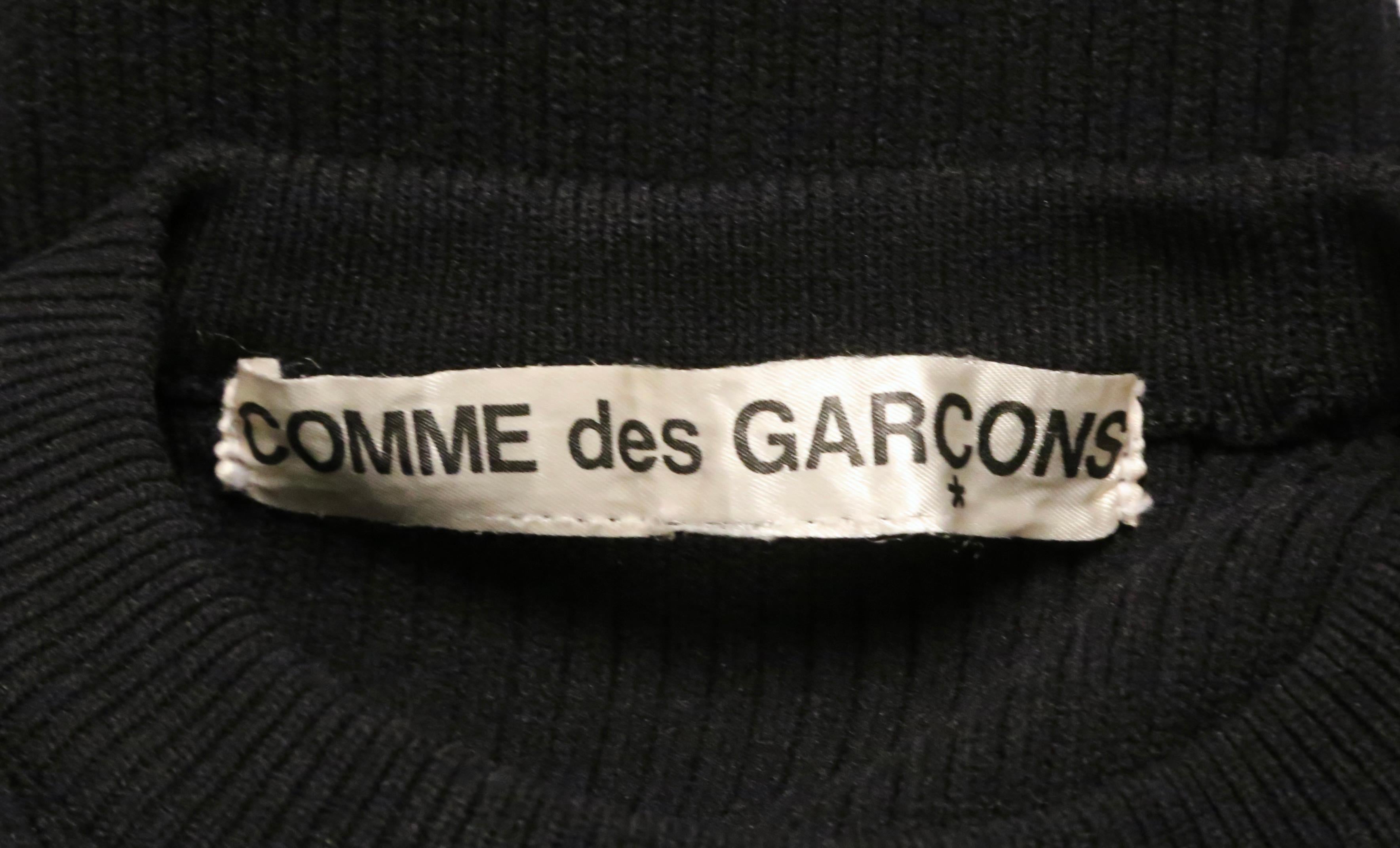 1990's COMME DES GARCONS slim black ribbed sweater For Sale 3