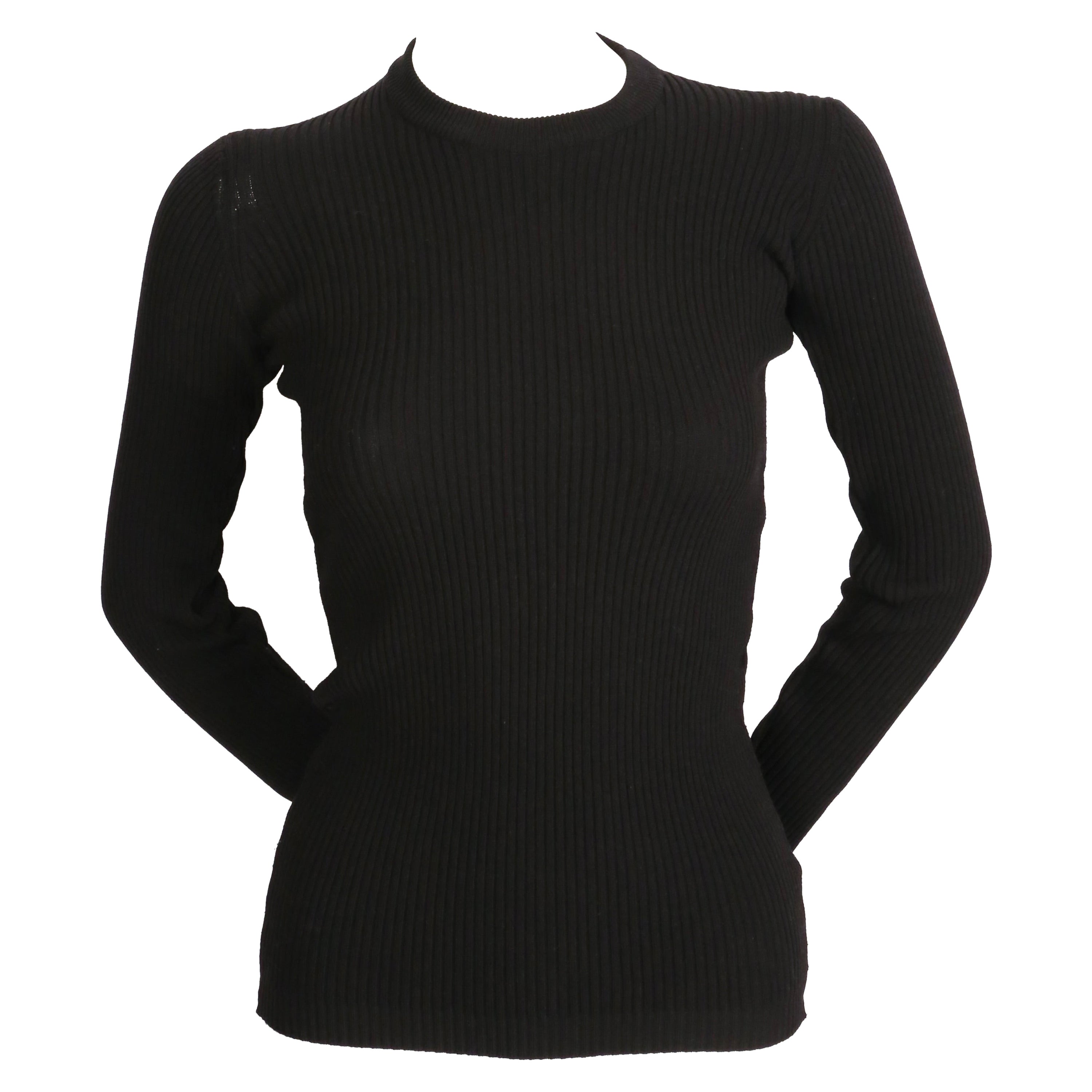 COMME DES GARCONS anni '90 - Maglione sottile a coste nero
