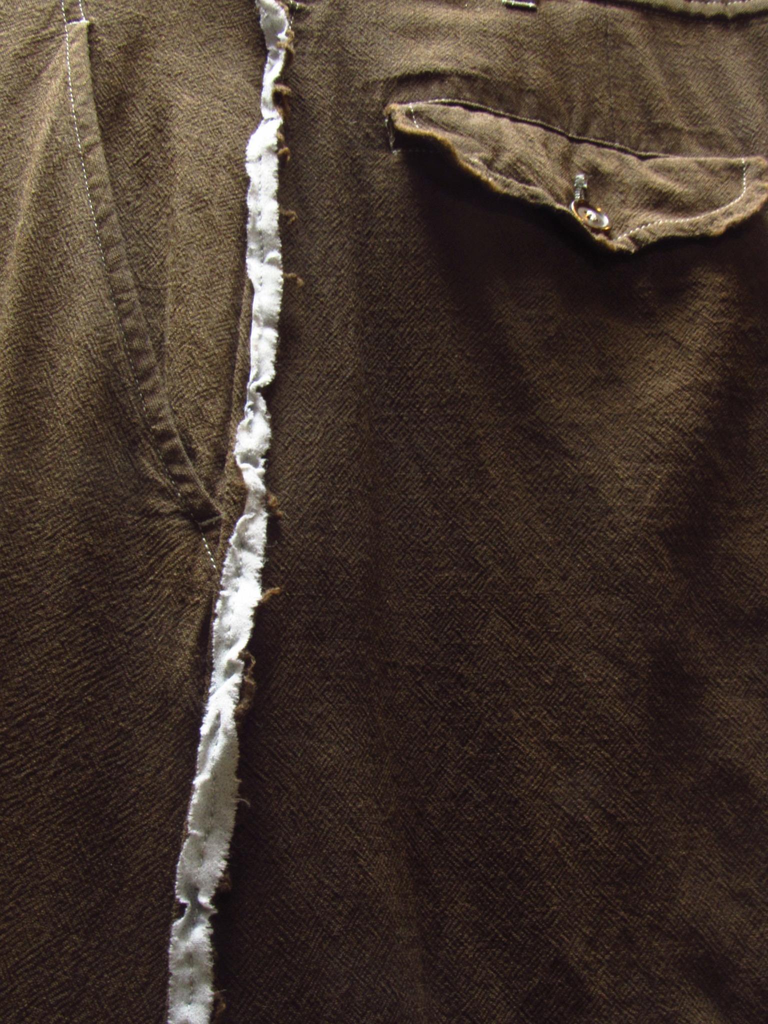 1990's Comme des Garçons Washed Wool Khaki Pencil Skirt In New Condition For Sale In Laguna Beach, CA