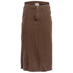 Vintage 1990's Comme des Garçons Washed Wool Khaki Pencil Skirt