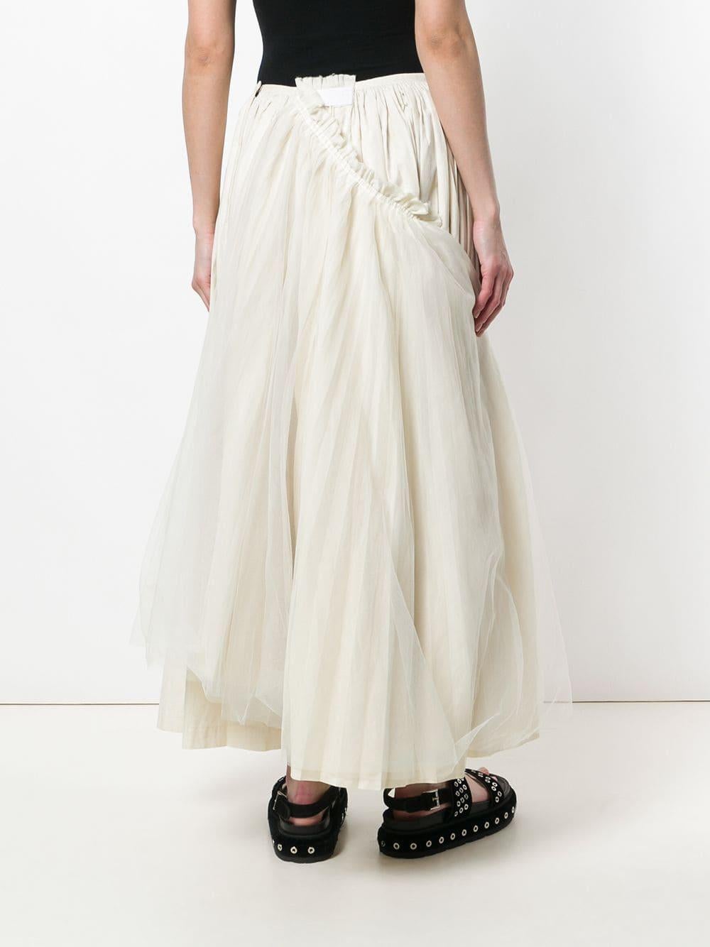 layered white skirt