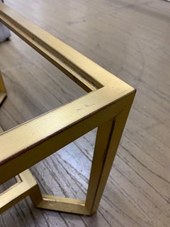 1990s Contemporary Gold and Glass Two-Tier Coffee Table