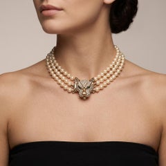 1990s Costume Jewelry Panther Necklace by Bijoux Cascio