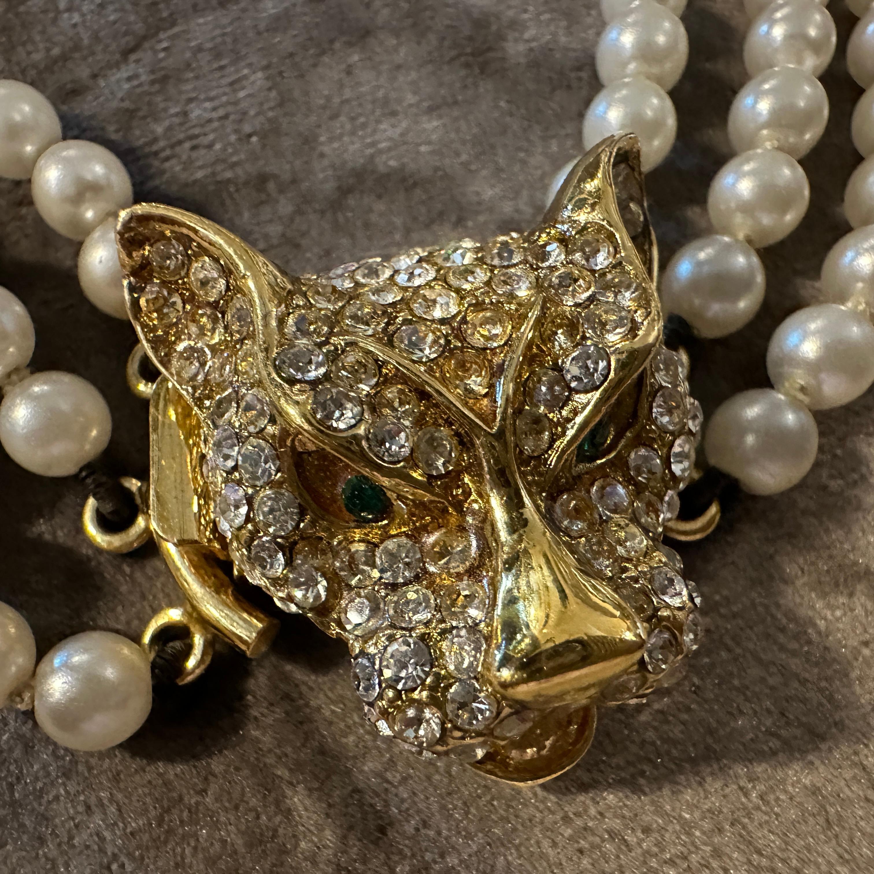 Modern 1990s Costume Jewelry Panther Necklace by Bijoux Cascio For Sale
