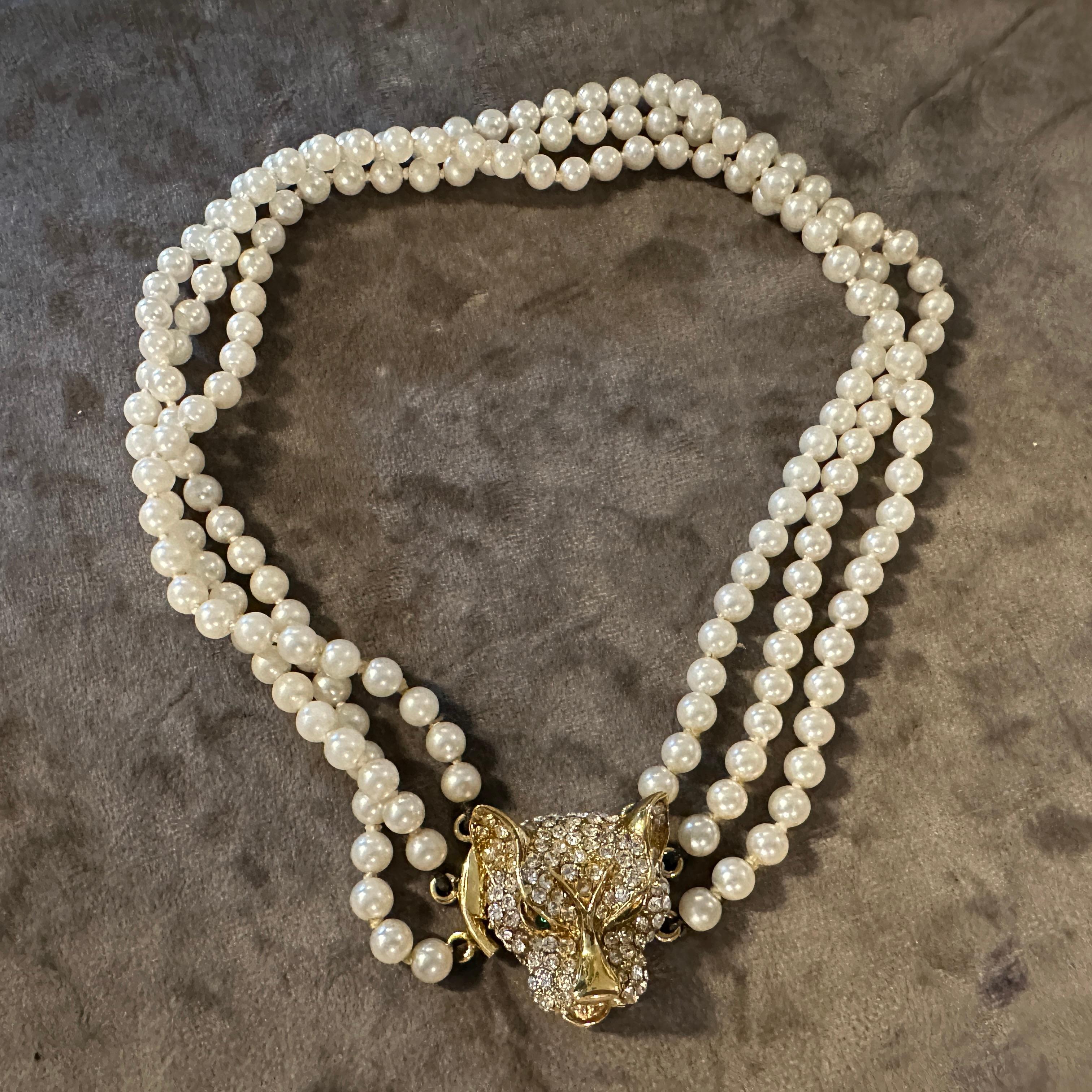 Women's 1990s Costume Jewelry Panther Necklace by Bijoux Cascio For Sale