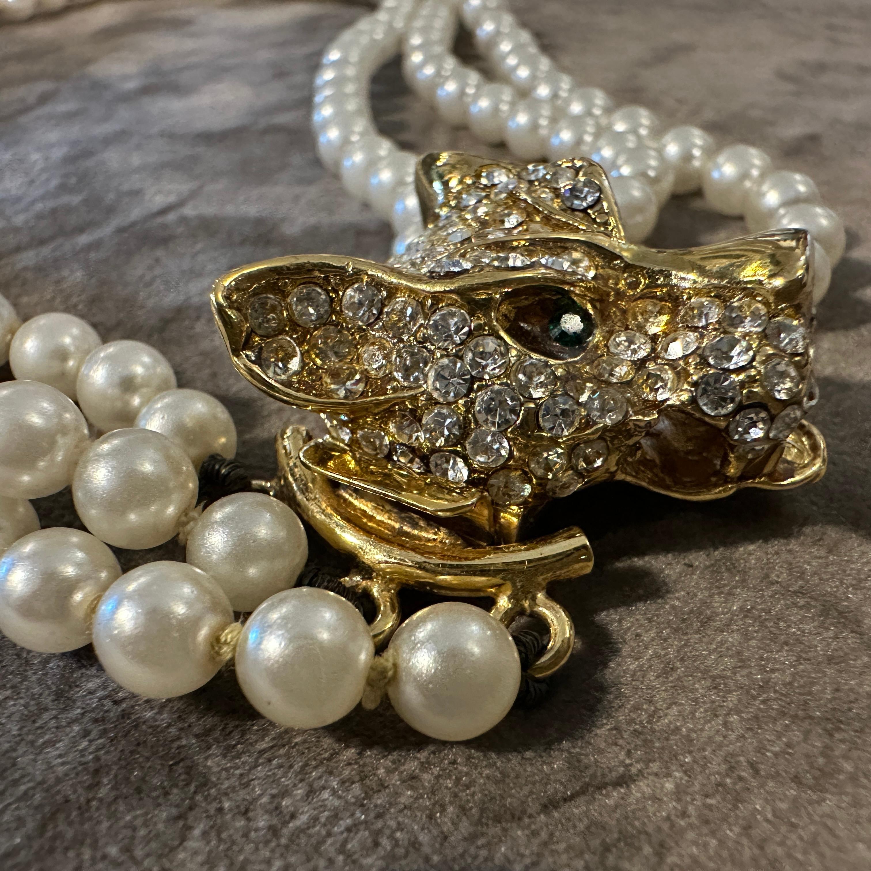 1990s Costume Jewelry Panther Necklace by Bijoux Cascio For Sale 1