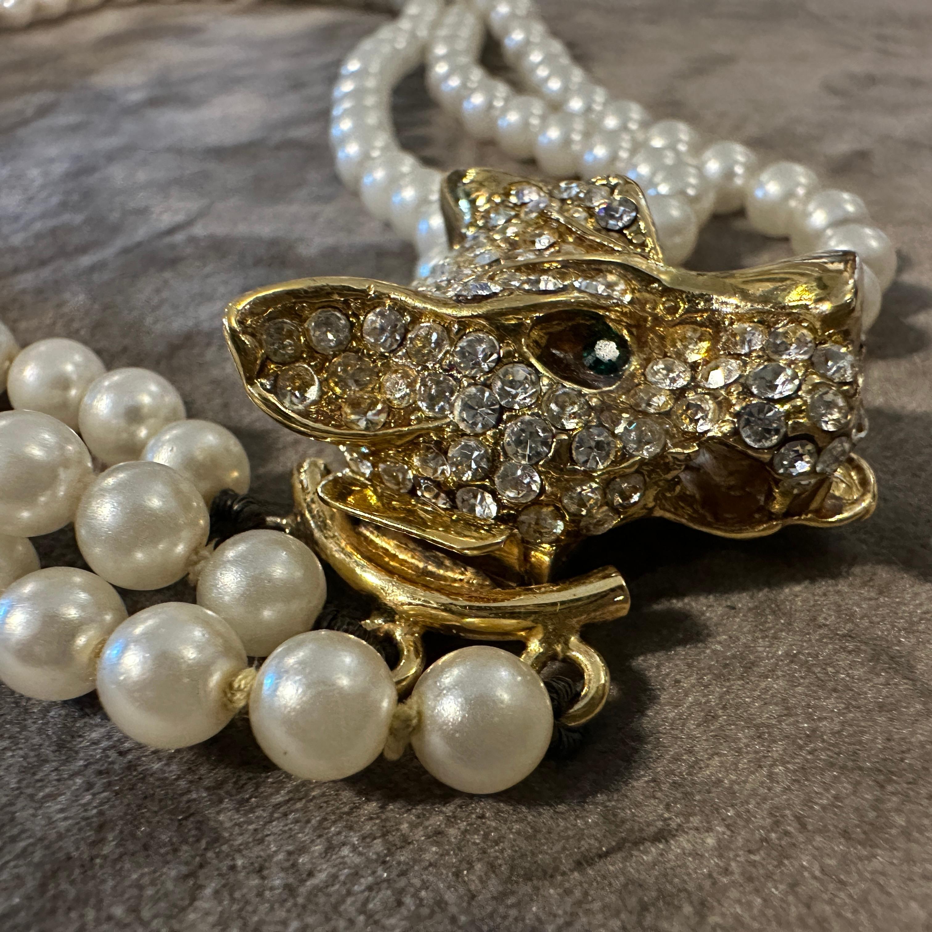 1990s Costume Jewelry Panther Necklace by Bijoux Cascio For Sale 2