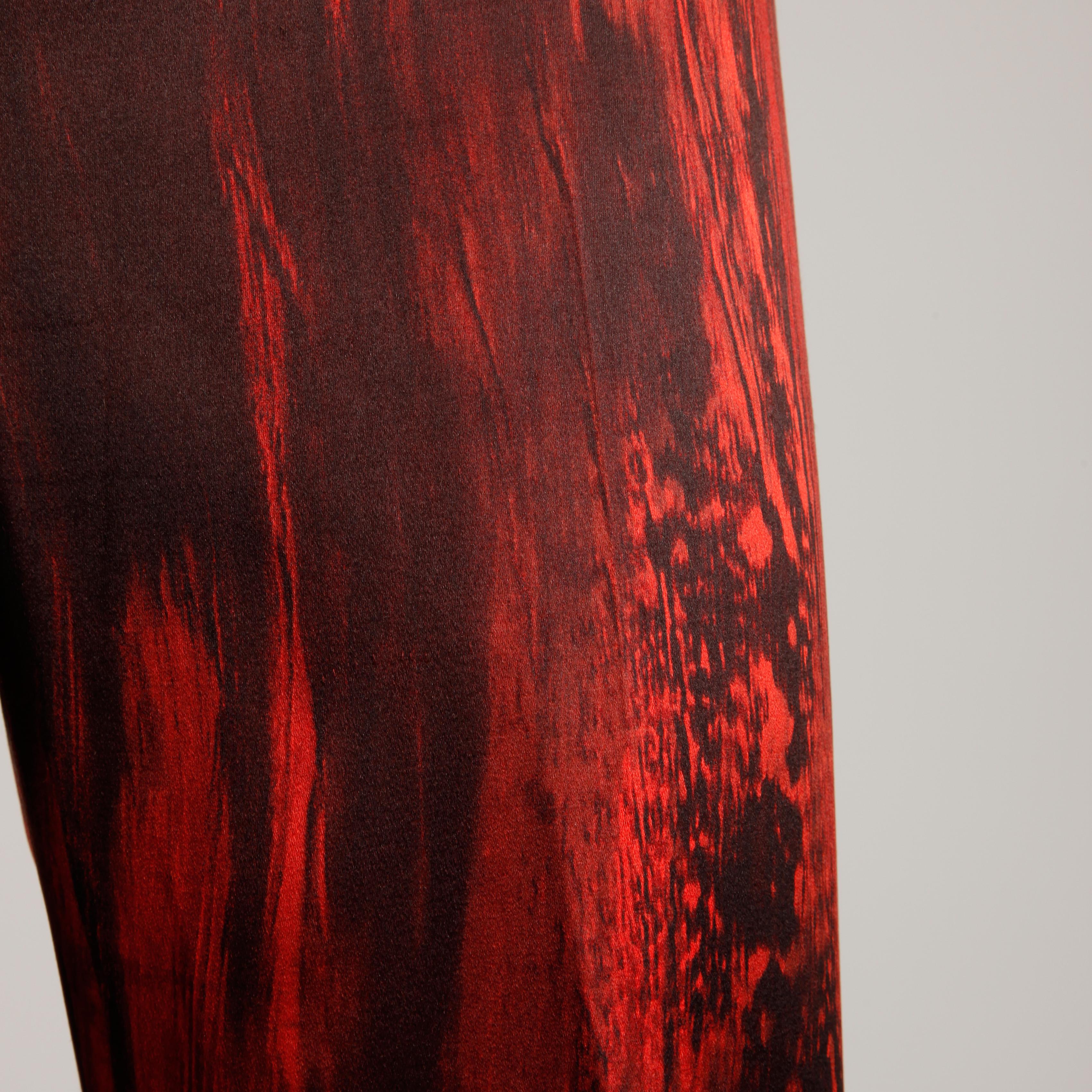 Pantaloni anni '90 Jean-Louis Scherrer Vintage Dipinti di Rosso e Nero in vendita 2