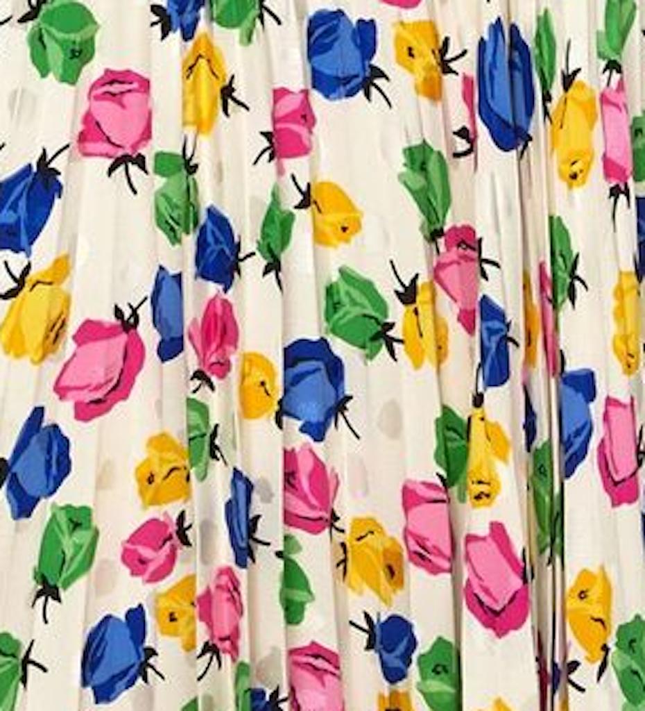 Ensemble robe et veste Couture en soie imprimé floral rose des années 1990 en vente 3