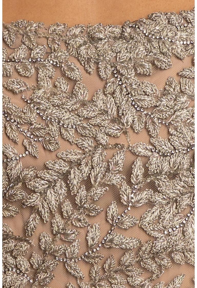1990S Creme & Navy Rayon Seidensamt Kleid mit Jewell bestickten Panel im Angebot 2