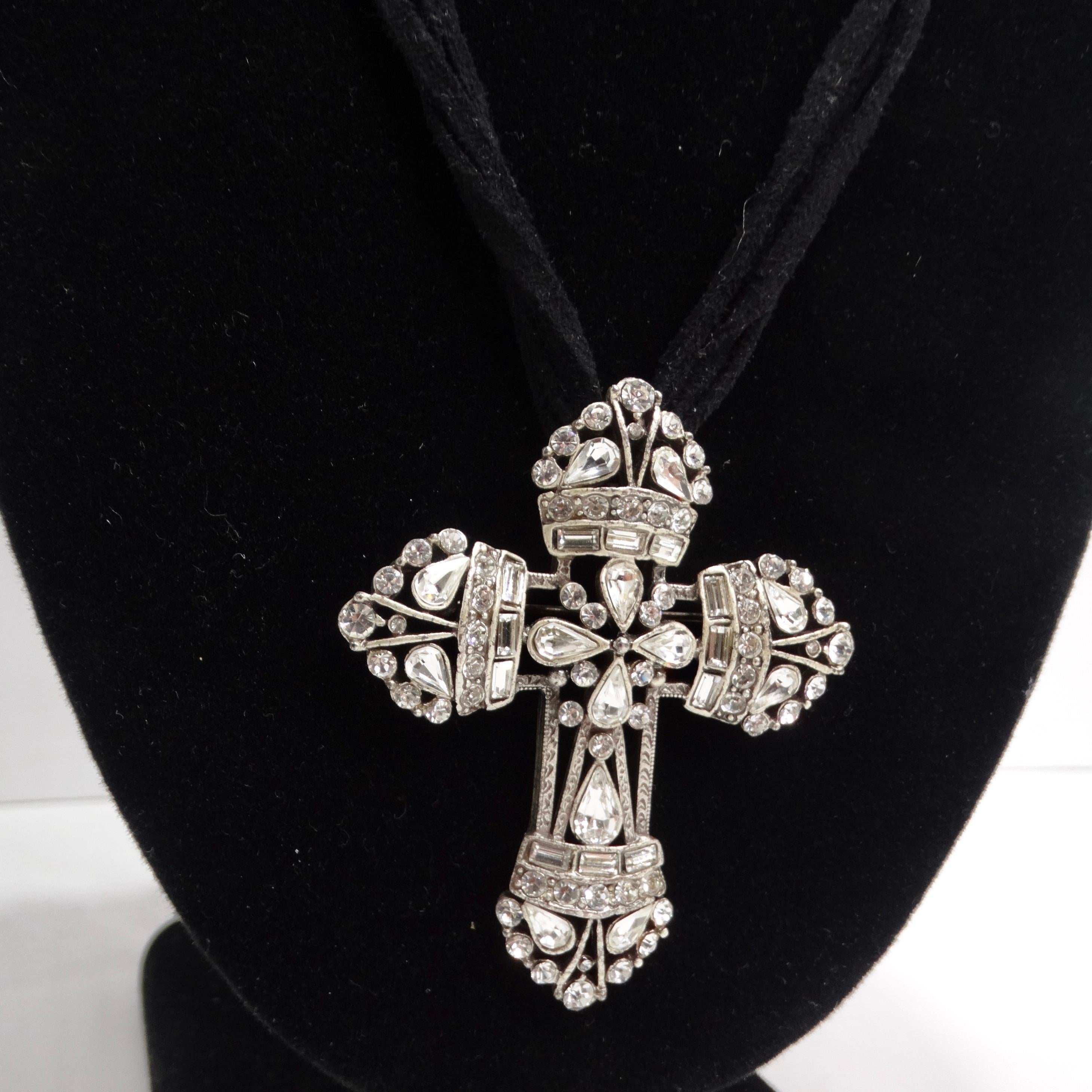 Introducing the 1990s Cross Pendant Adjustable Cord Necklace – a versatile and unique piece that seamlessly blends vintage charm with contemporary style. This necklace carries the timeless elegance of the 1990s, bringing a touch of nostalgia and