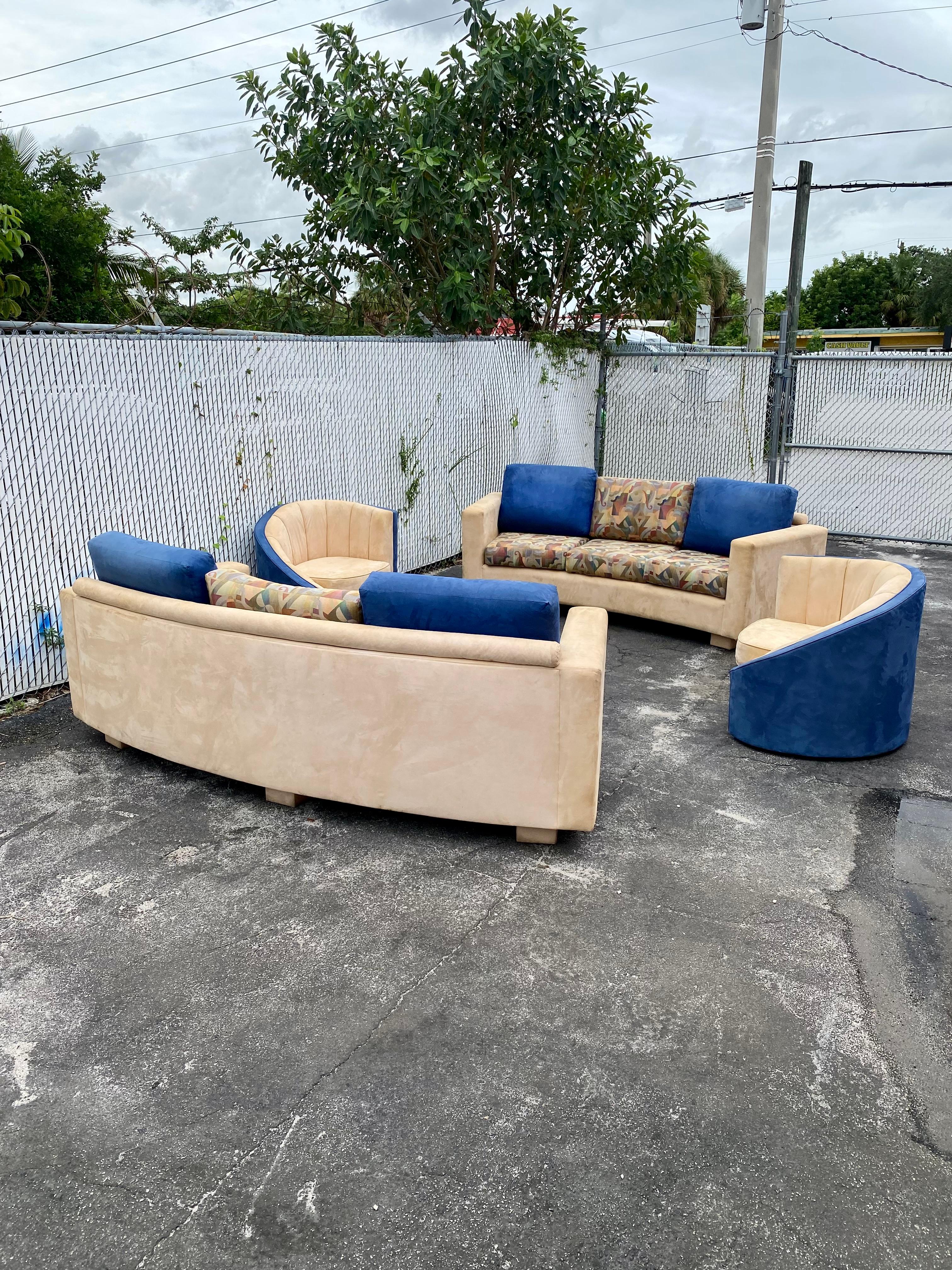 1990s Weiman Curved Abstract Sofas, Set of 2 For Sale 7