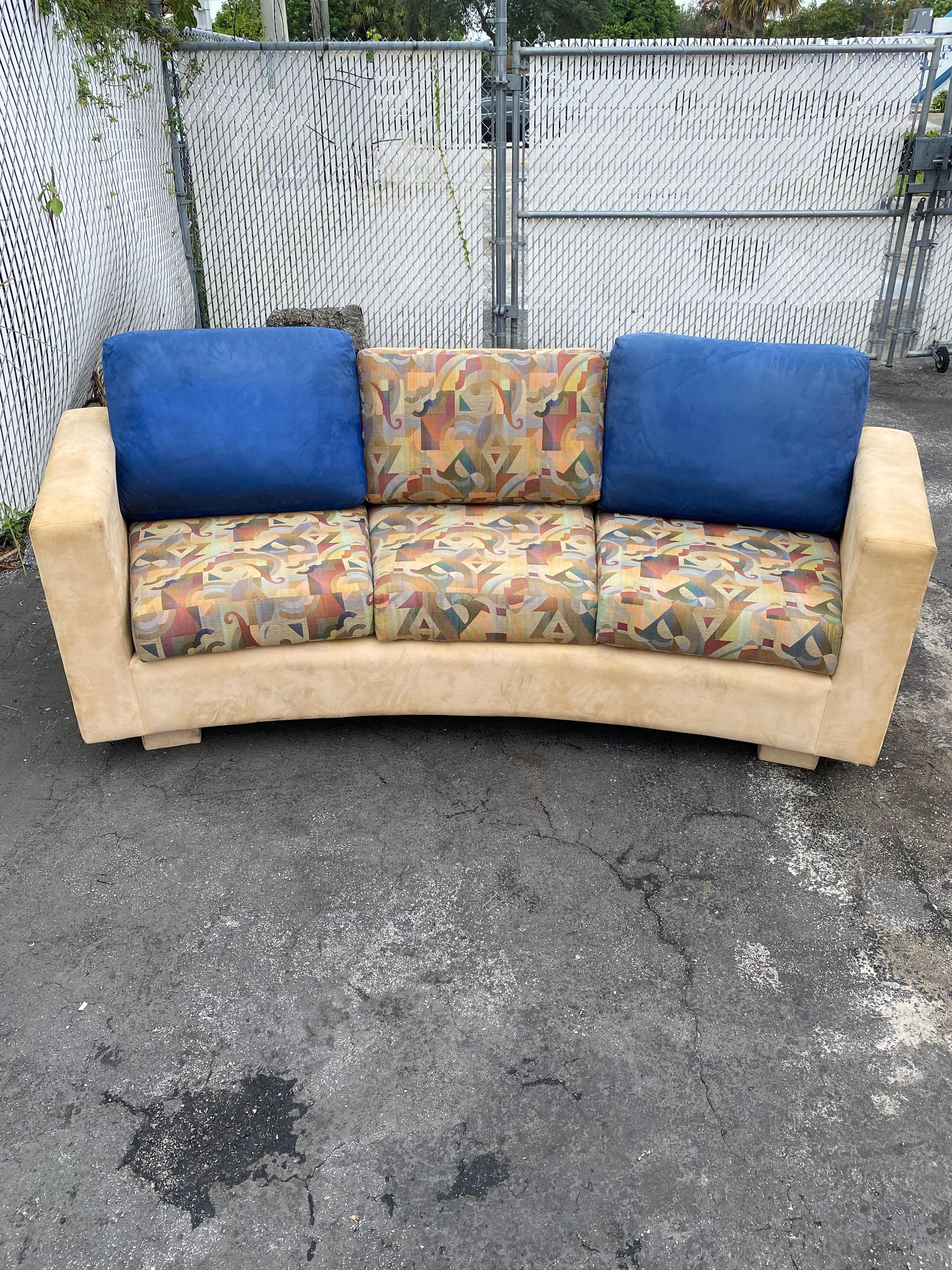 American 1990s Weiman Curved Abstract Sofas, Set of 2 For Sale