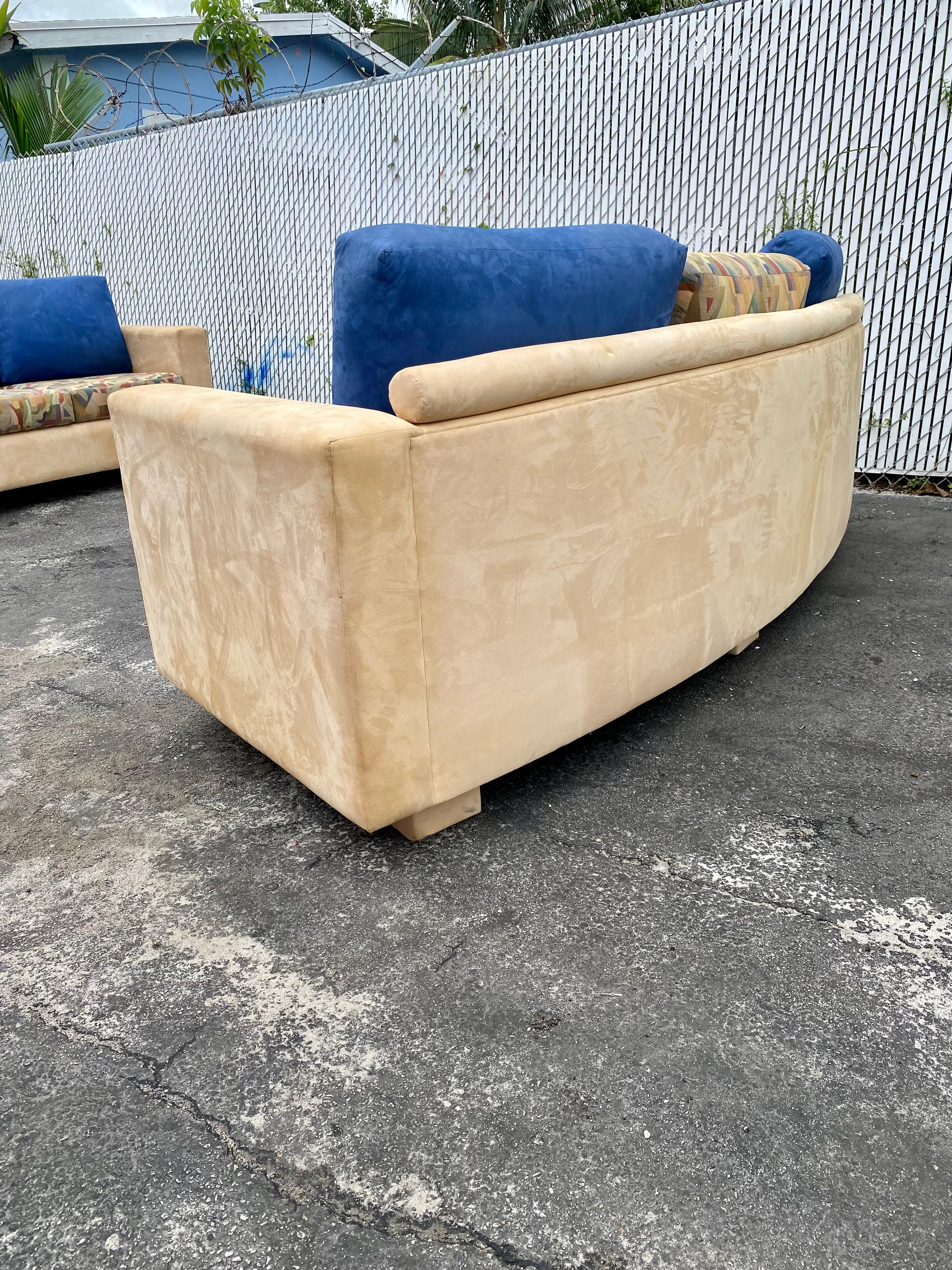 1990s Weiman Curved Abstract Sofas, Set of 2 In Good Condition For Sale In Fort Lauderdale, FL
