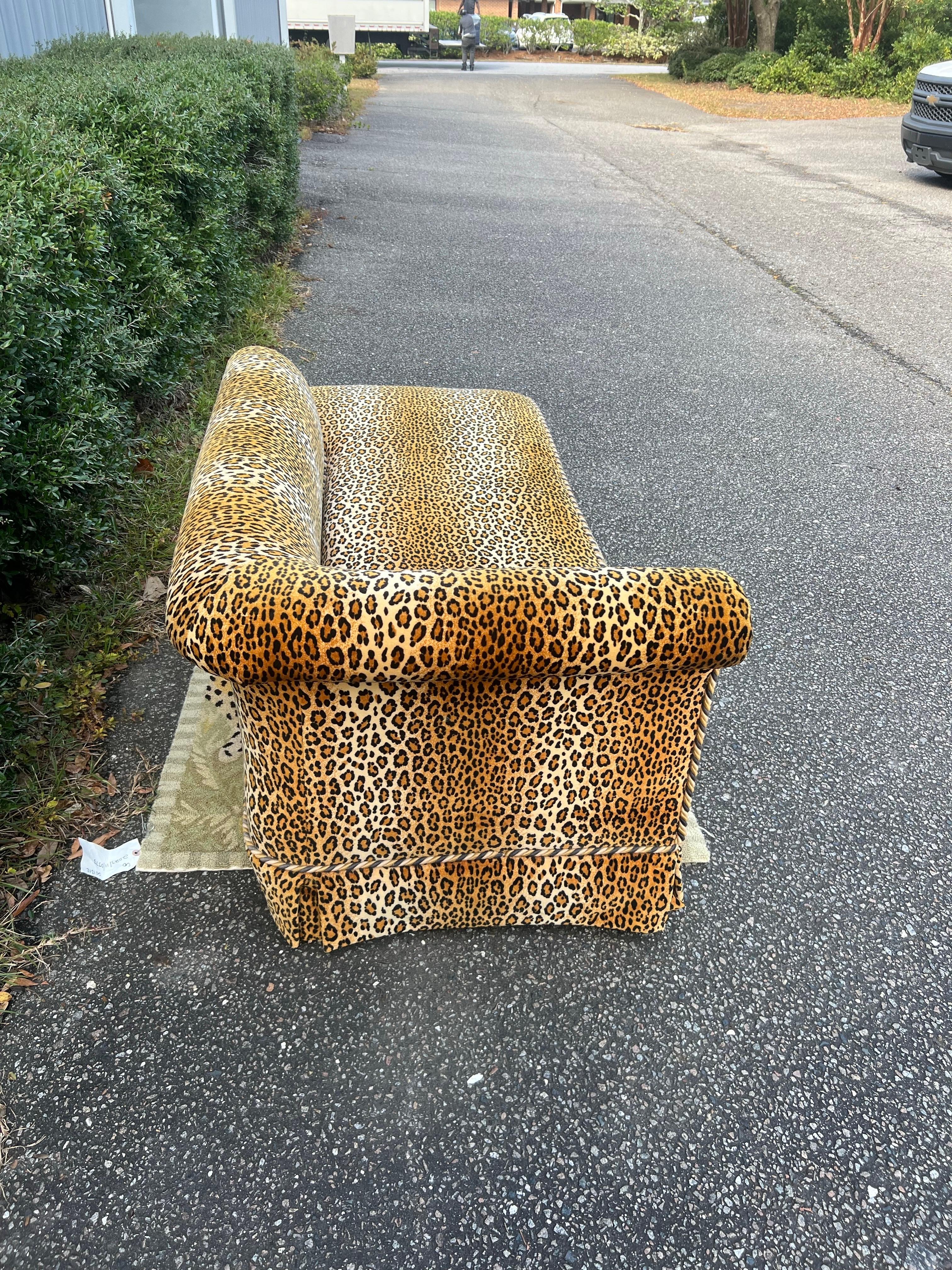 Post-Modern 1990s Custom Cheetah Fainting Chaise Lounge
