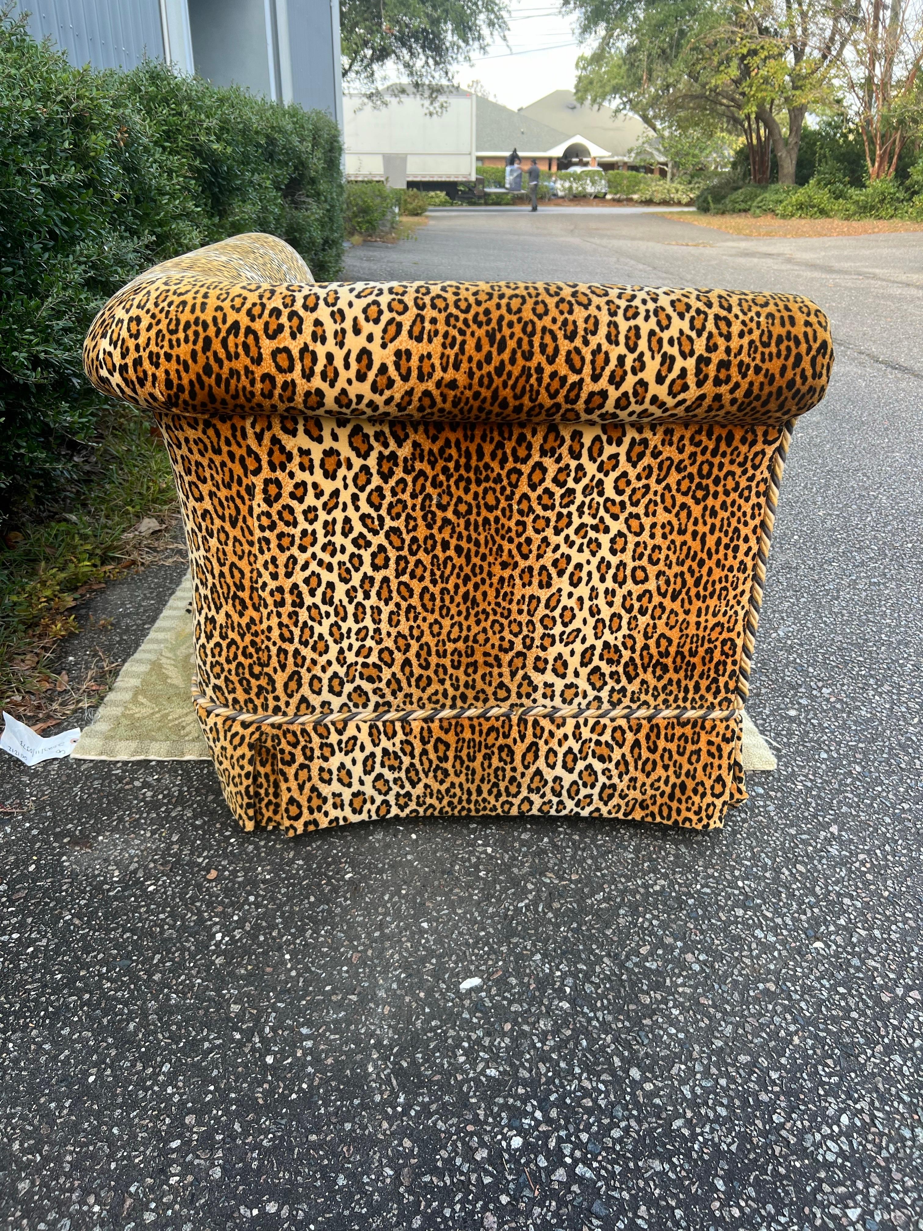 American 1990s Custom Cheetah Fainting Chaise Lounge