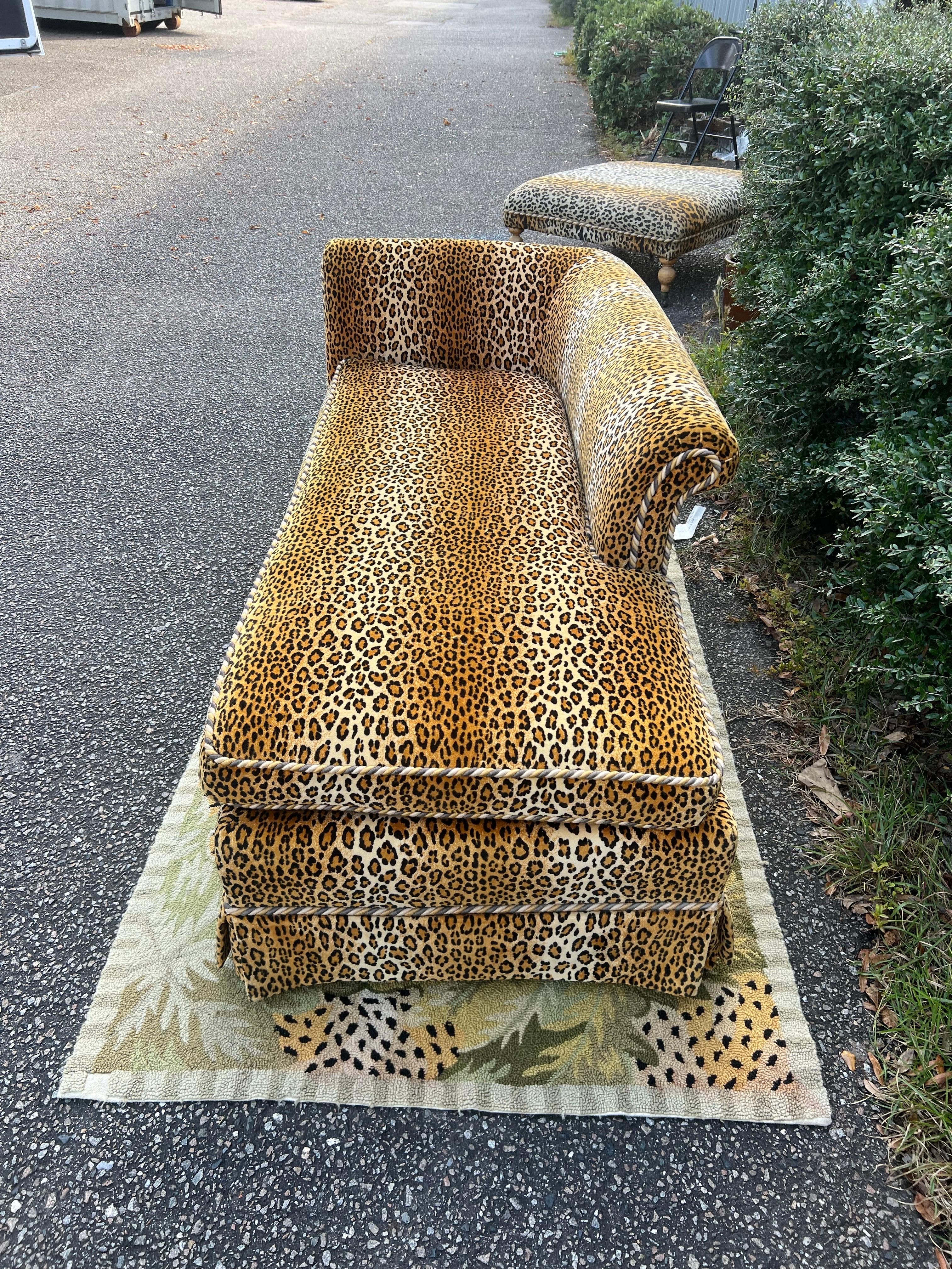 1990s Custom Cheetah Fainting Chaise Lounge 1