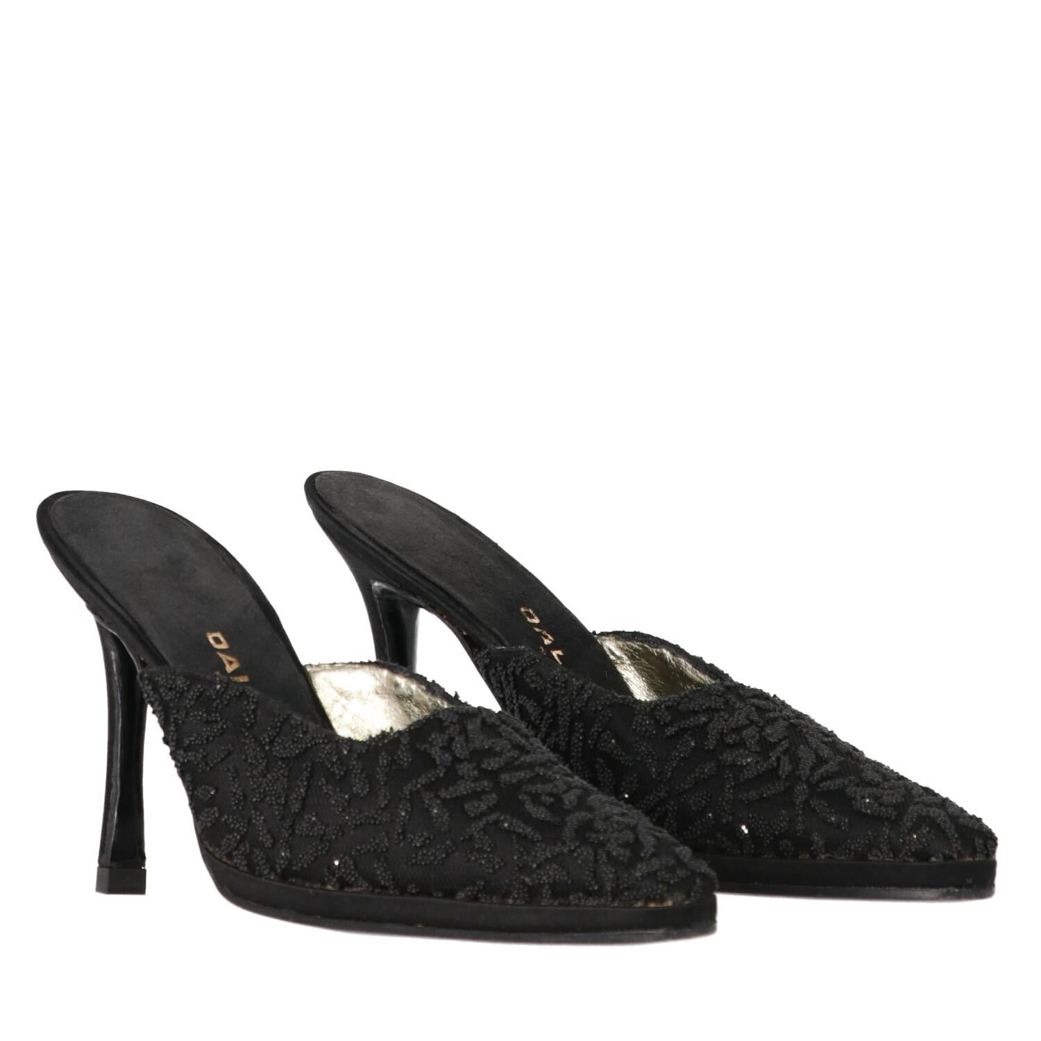 Women's 1990s Dal Cò Pointed Mules With Black Beads