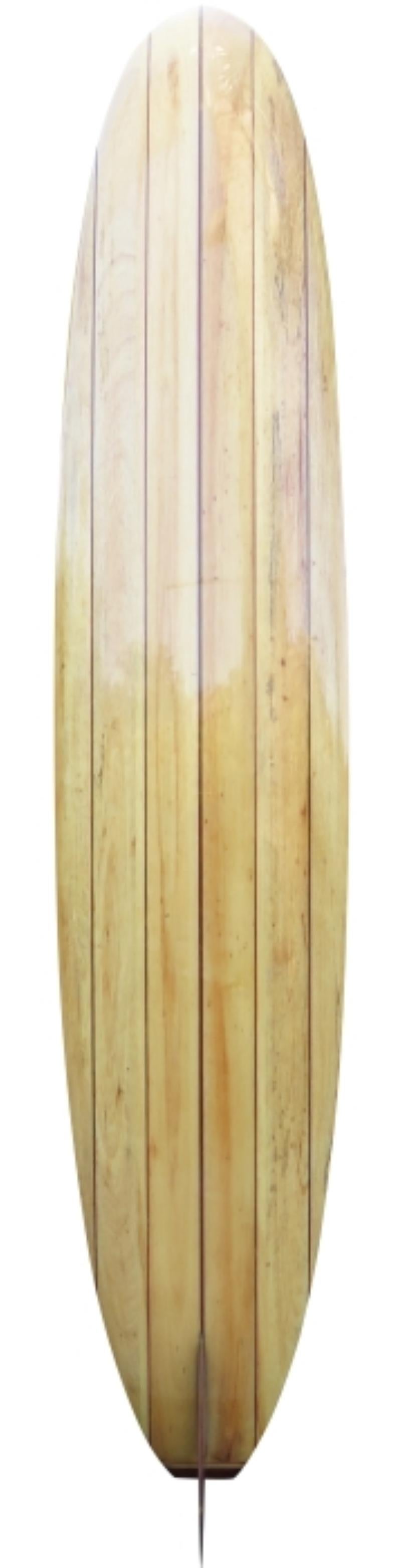 Mid-1990s Velzy balsawood longboard shaped by the late Dale Velzy (1927-2005). Features a 5-stringer design with gorgeous wood fin and tail-block. A superb example of Dale Velzy shaped balsa surfboard and beautiful functional art piece.

Velzy is