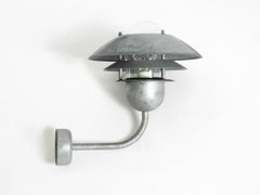 1990s Danish Nordlux outdoor lamp made of galvanized steel and glass shade