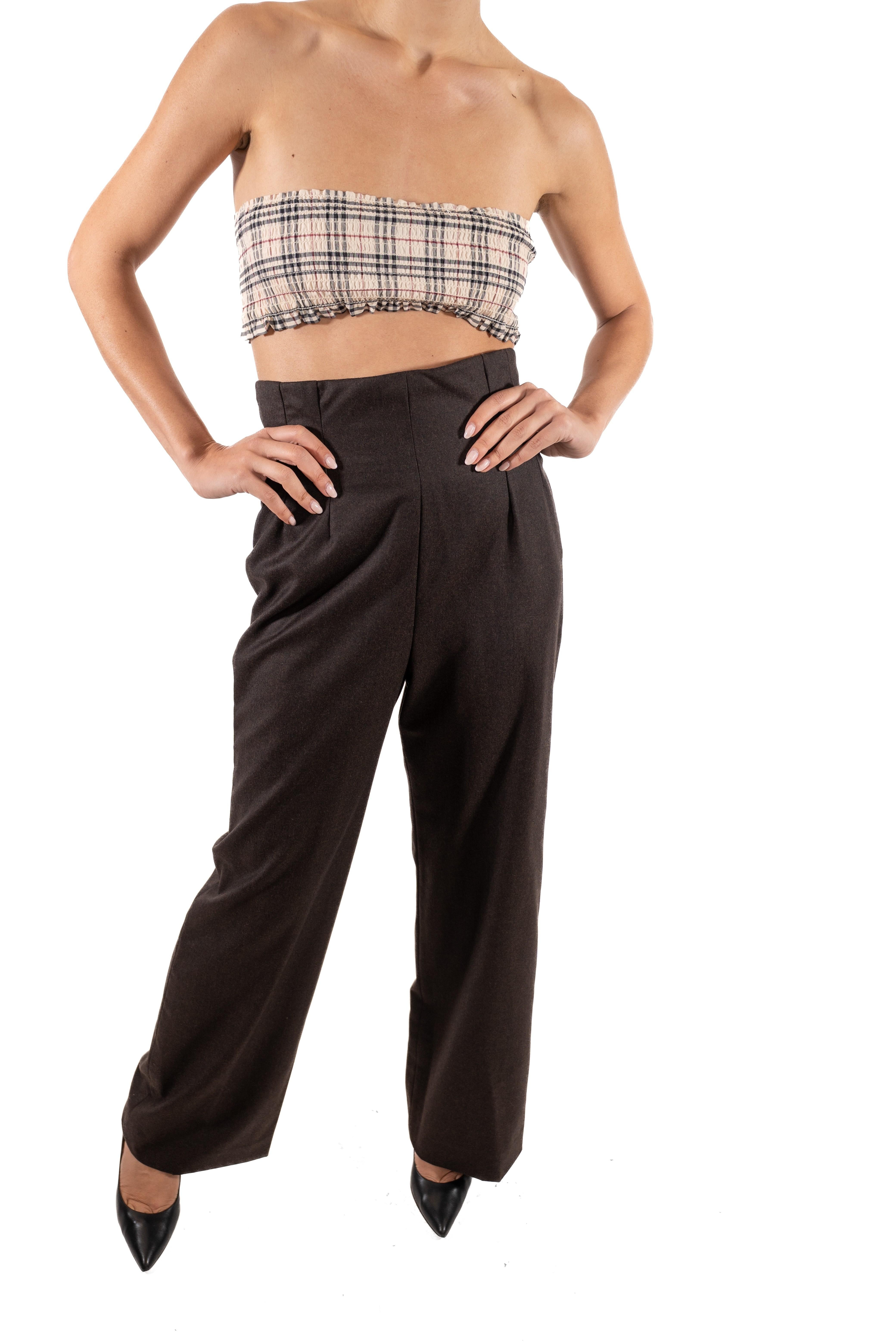 da uomo o donna 1990S Marrone Cioccolato Scuro Custom Made in Lana e Cachemire completamente in seta Charmeuse L in vendita