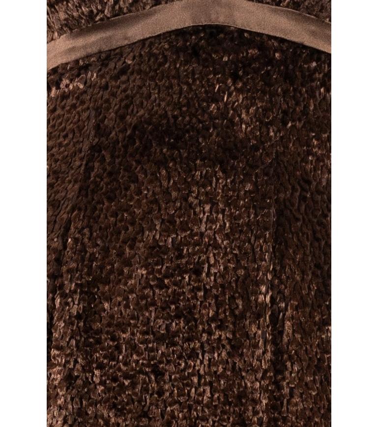 1990S Dark Chocolate Brown Silk & Rayon Burnout Velvet Gown For Sale 5