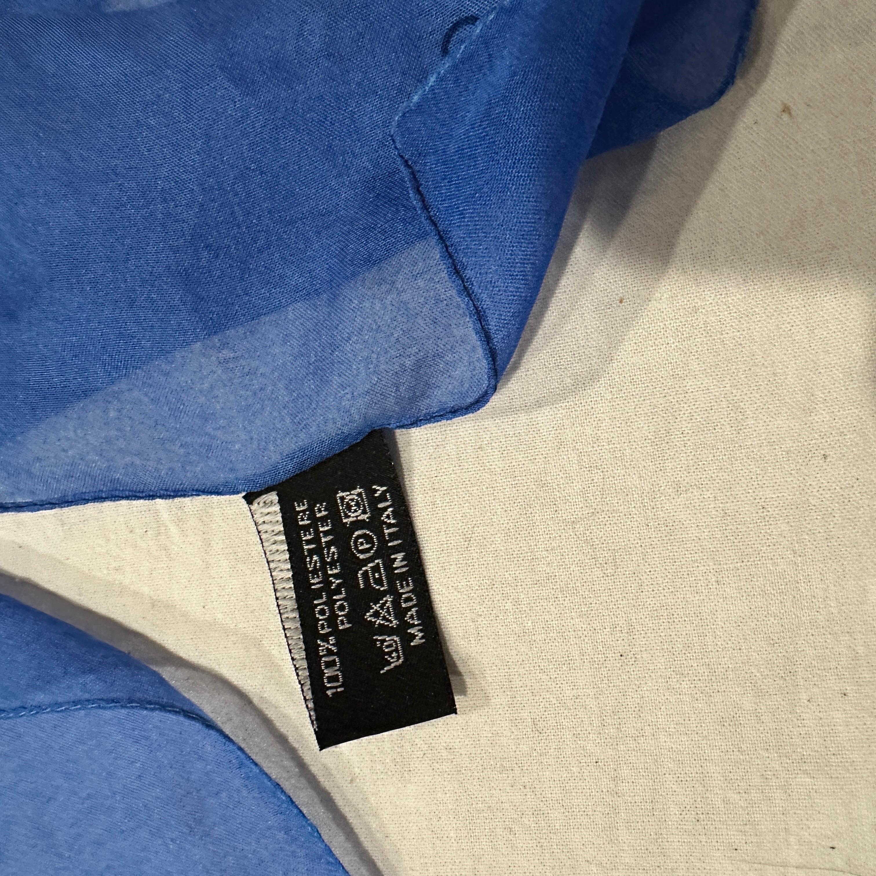 Sciarpa lunga anni '90 blu scuro e blu reale di Balenciaga Paris in vendita 7