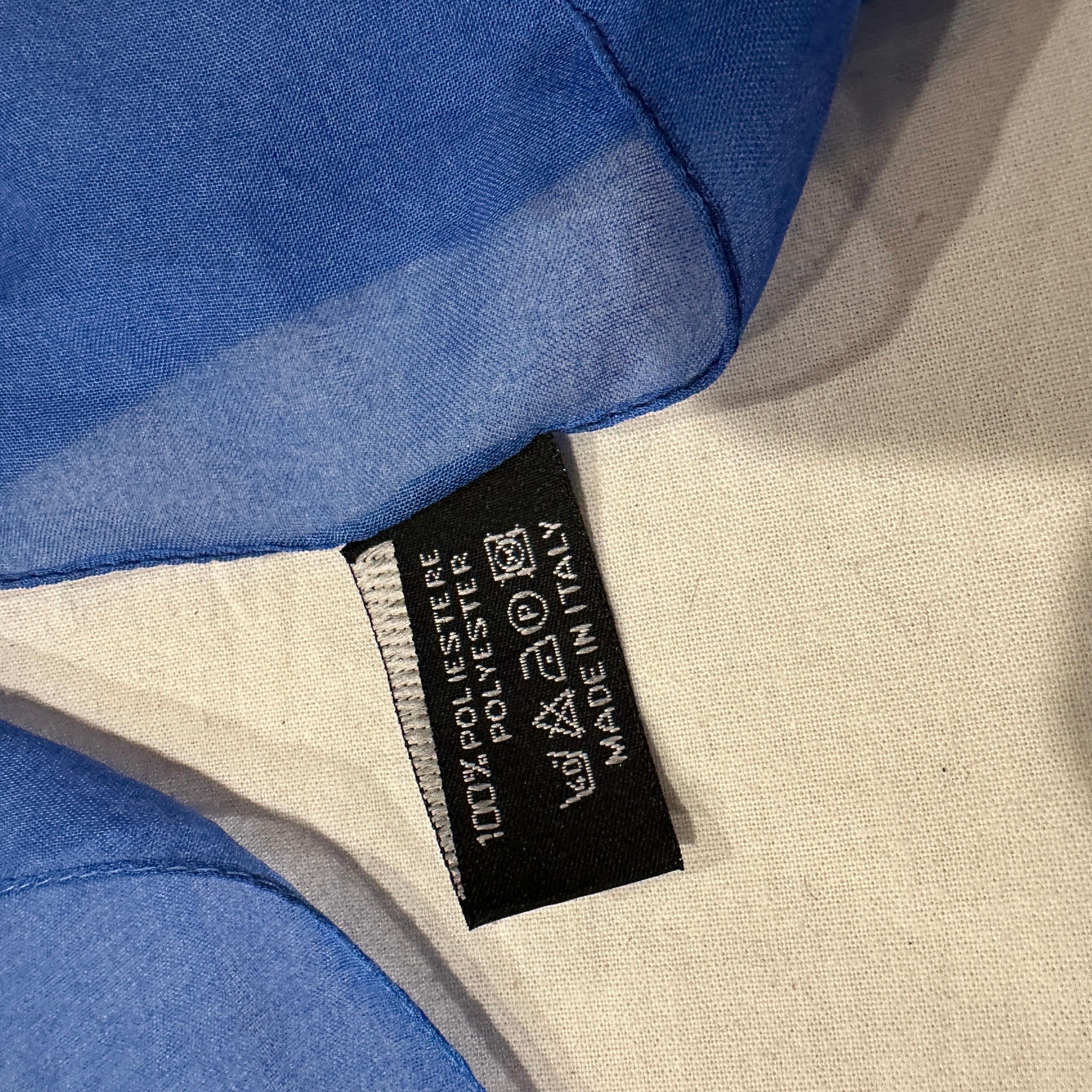 Sciarpa lunga anni '90 blu scuro e blu reale di Balenciaga Paris in vendita 8