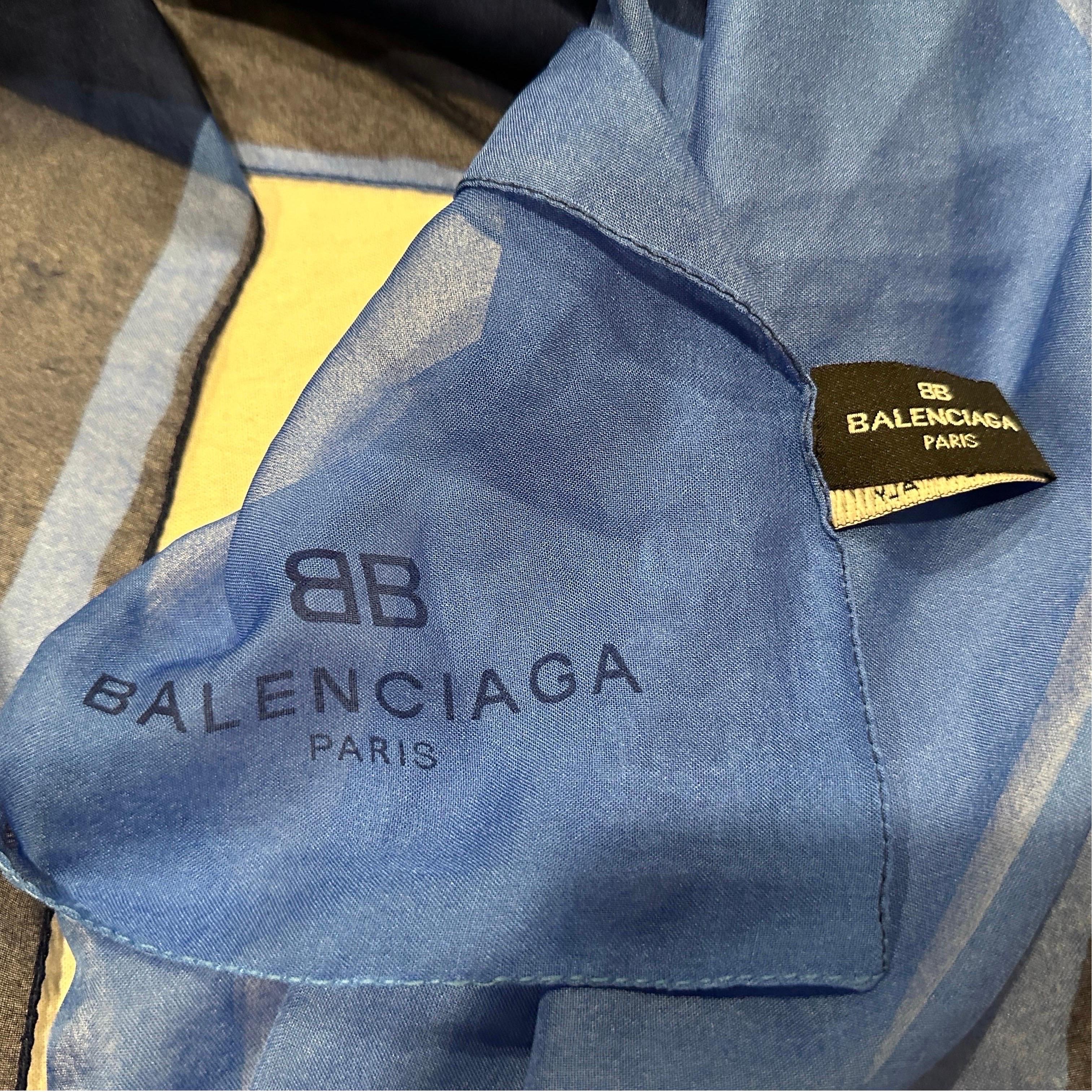da uomo o donna Sciarpa lunga anni '90 blu scuro e blu reale di Balenciaga Paris in vendita