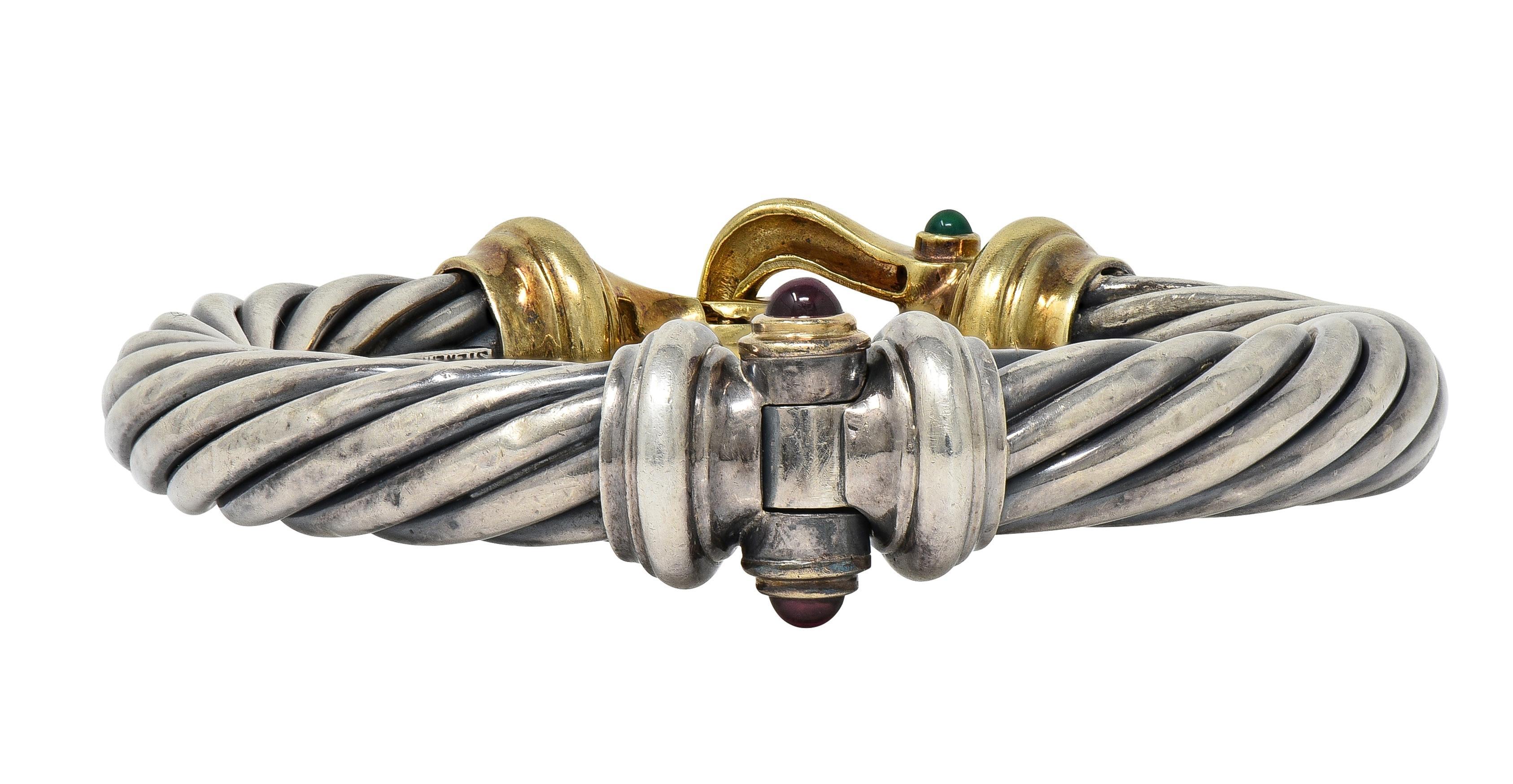 David Yurman 1990, bracciale classico vintage con cavo in oro 14 carati e argento In condizioni ottime in vendita a Philadelphia, PA