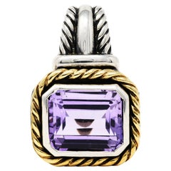 1990er David Yurman Amethyst 14 Karat Gold Sterlingsilber Albion Enhancer Penda