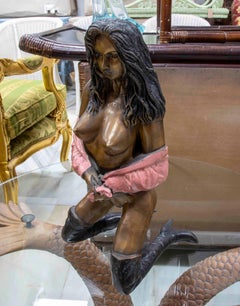 1990s Decorative Sculpture of a Semi-nude Female Figure with Polychrome