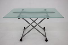 1990s Desalto Glass Elevator Coffee or Dining Table, Italy