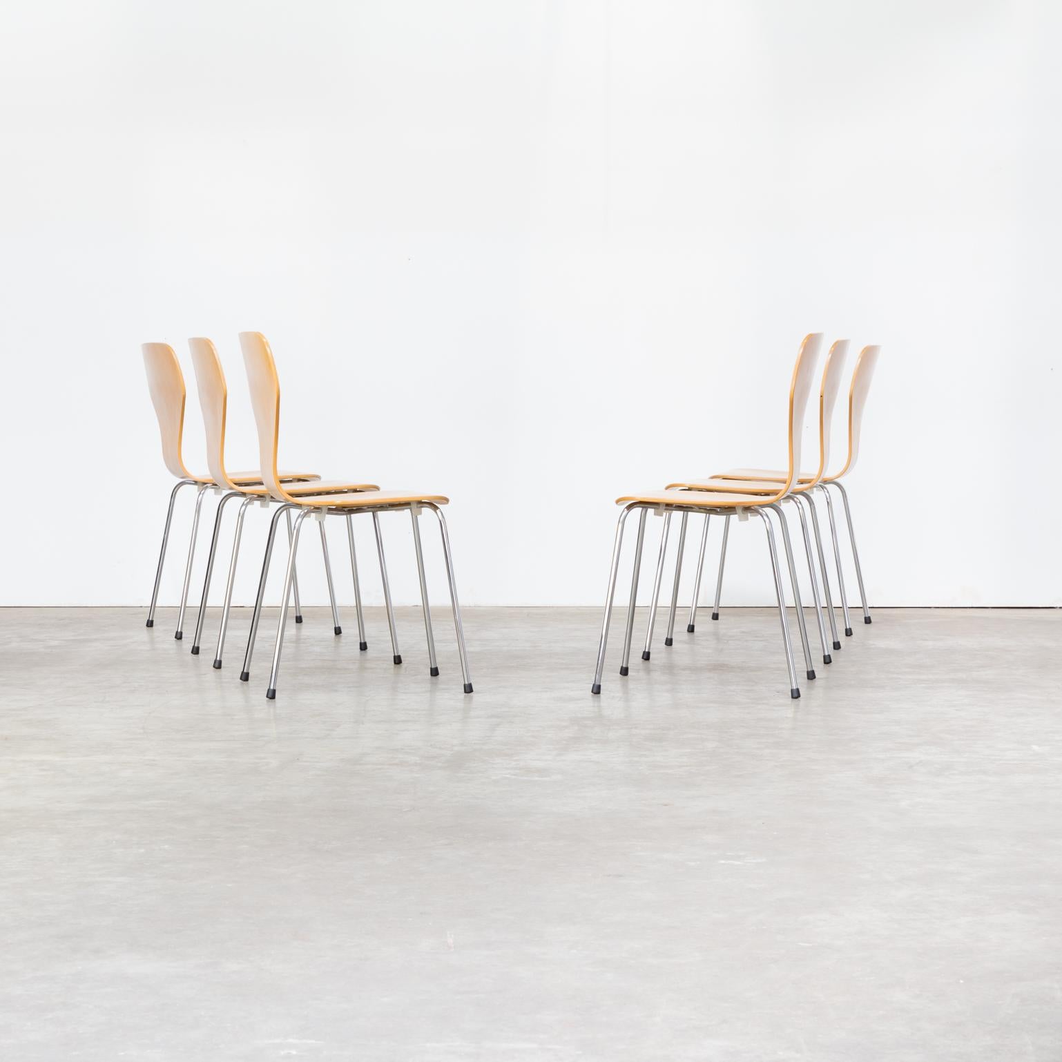 1990s Design Stühle für Phoenix, Dänemark, Sechser-Set im Zustand „Gut“ in Amstelveen, Noord