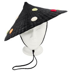 Chapeaux anni '90 in paglia nera e Dot Dot