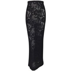 Vintage D&G by Dolce & Gabbana Black Fishnet Lace Pin-Up Wiggle Skirt, 1990s 