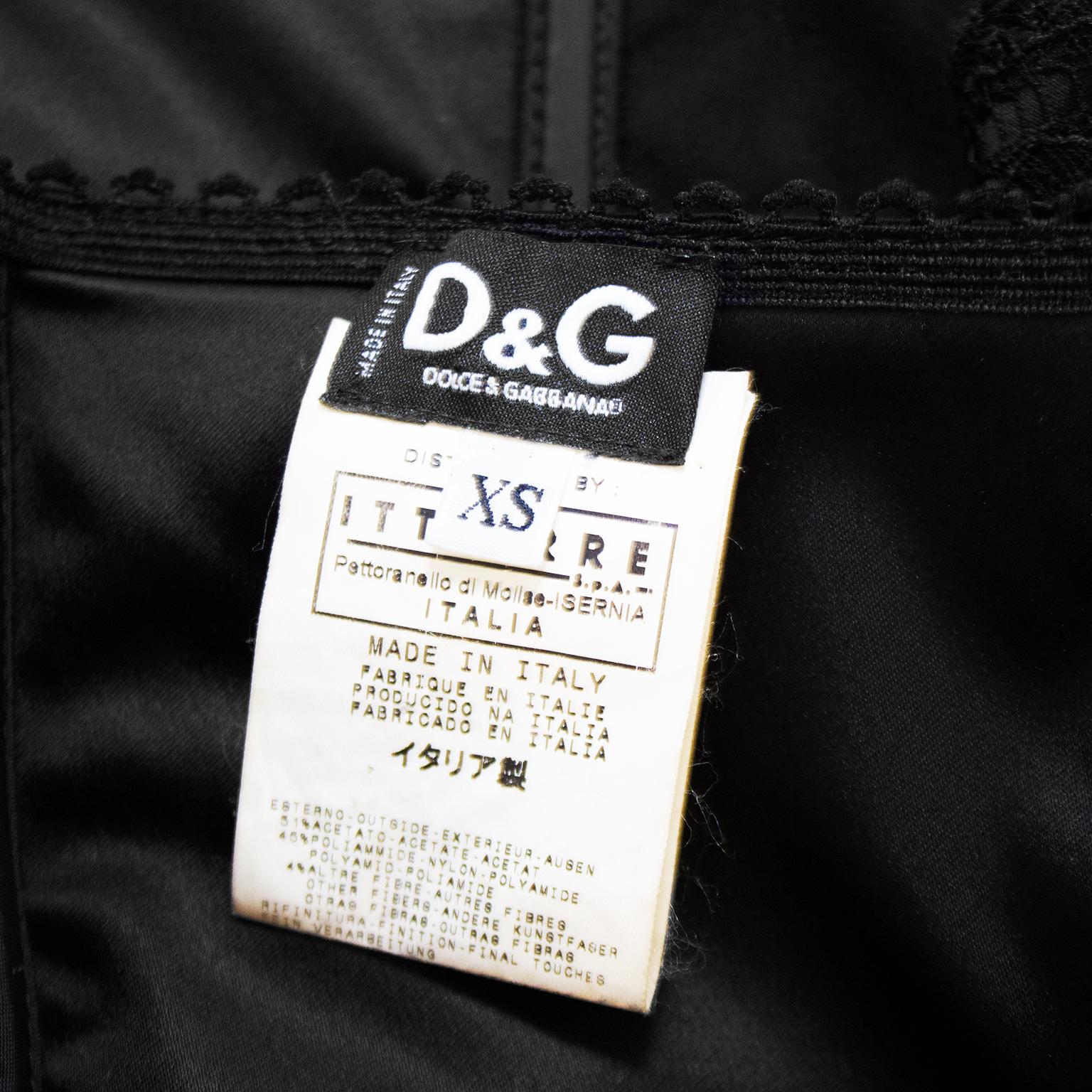 1990er Jahre D&G by Dolce und Gabbana Korsett aus schwarzer Spitze im Angebot 3