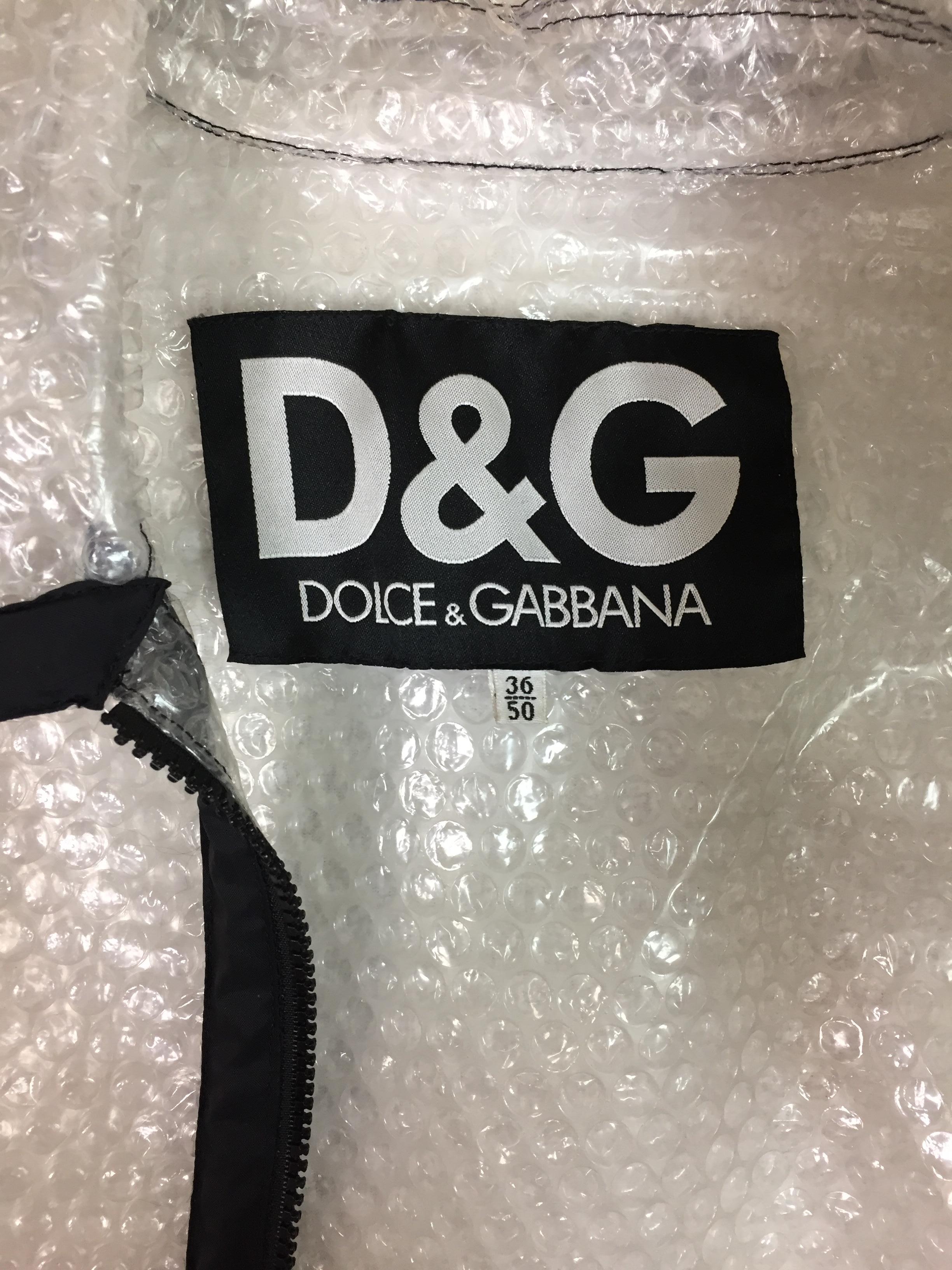1990's D&G by Dolce and Gabbana Clear Plastic Bubble Wrap Jacket at