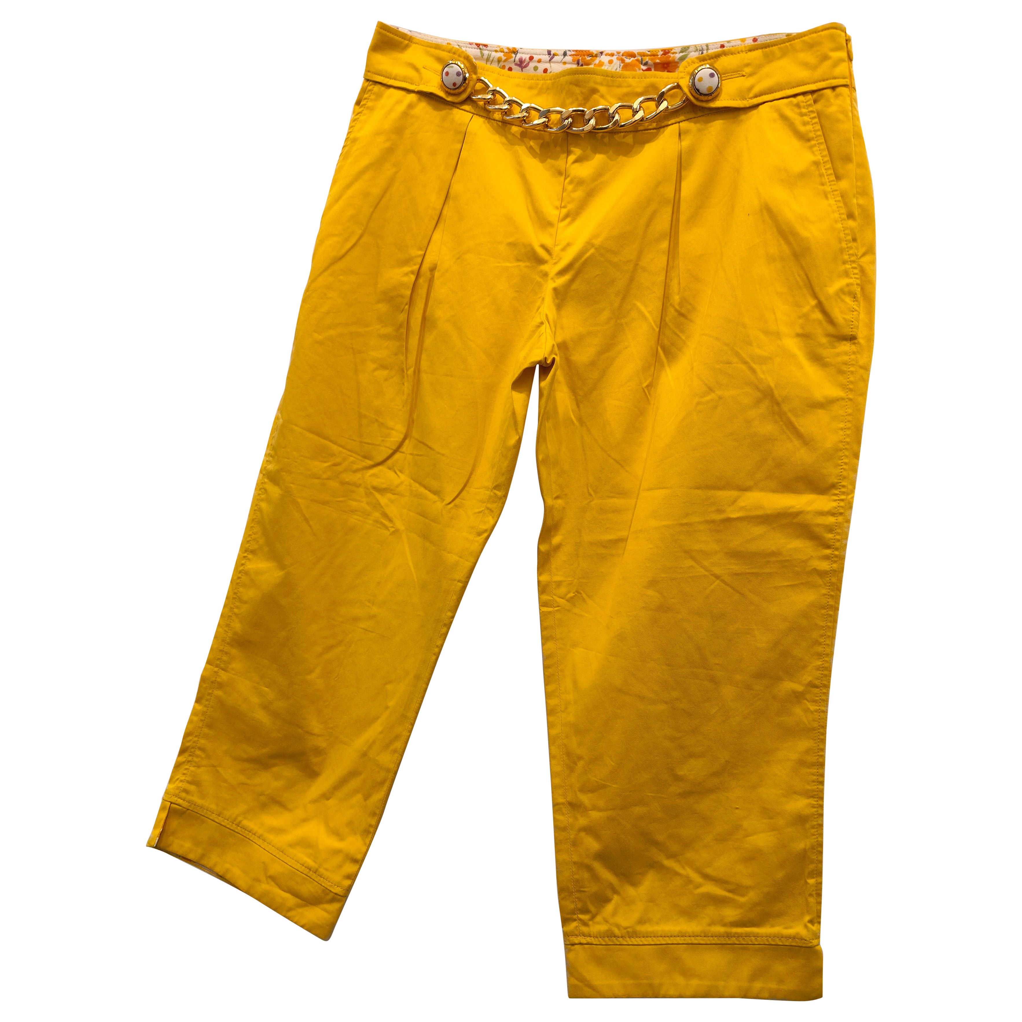 D&G by Dolce & Gabbana 1990s Vintage Yellow Unisex Pants Size 42