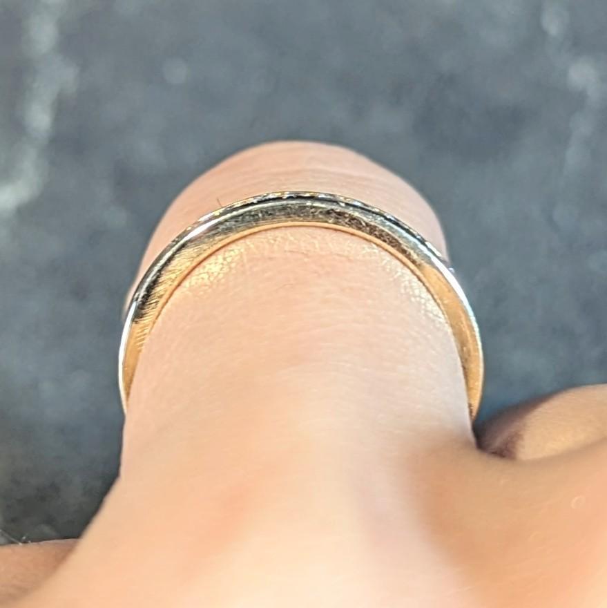 1990's Diamond 14 Karat Yellow Gold Vintage Channel Band Ring For Sale 5