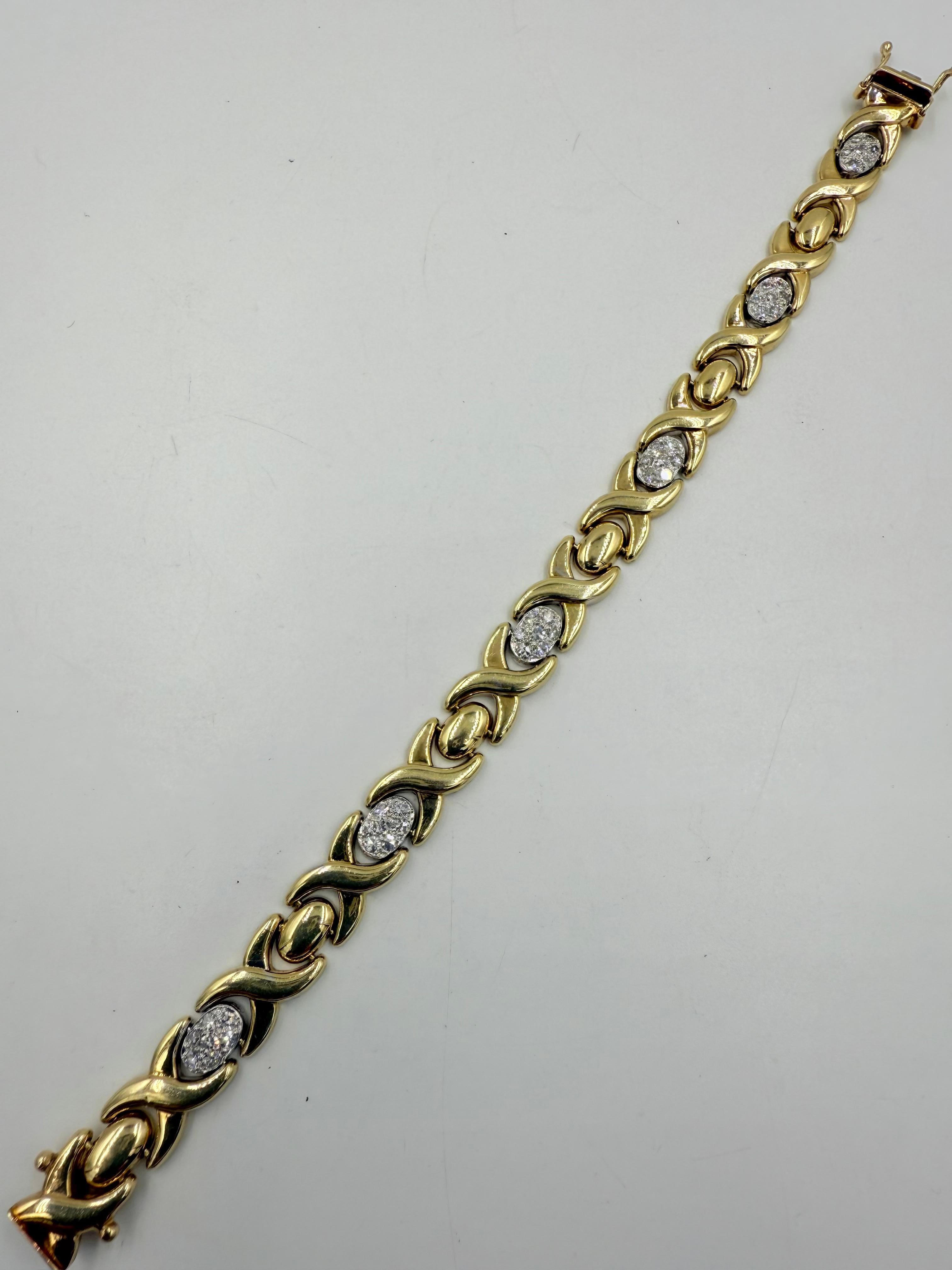 1990 Bracelet en or 14k avec diamants en vente 4