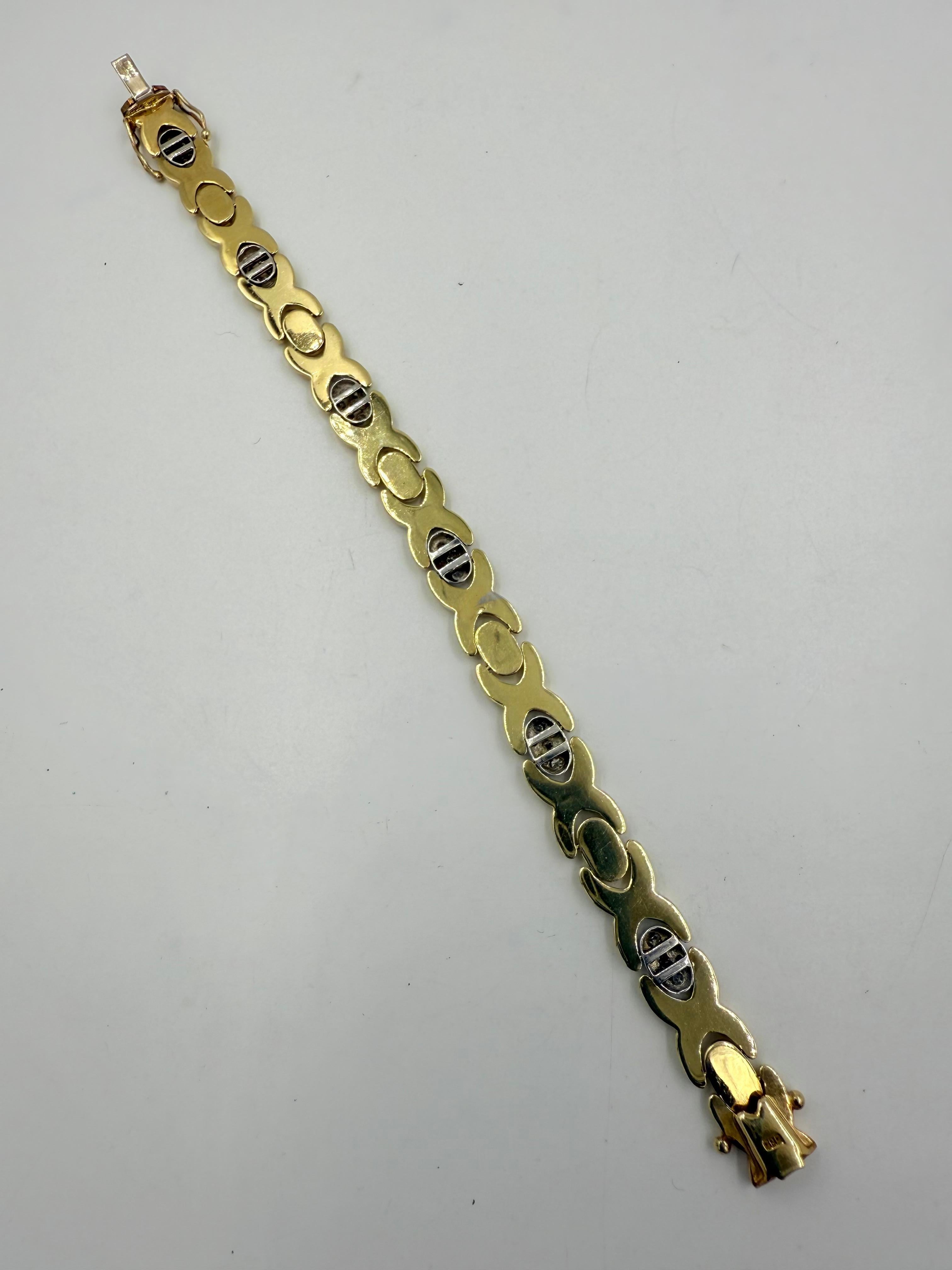 1990 Bracelet en or 14k avec diamants en vente 5