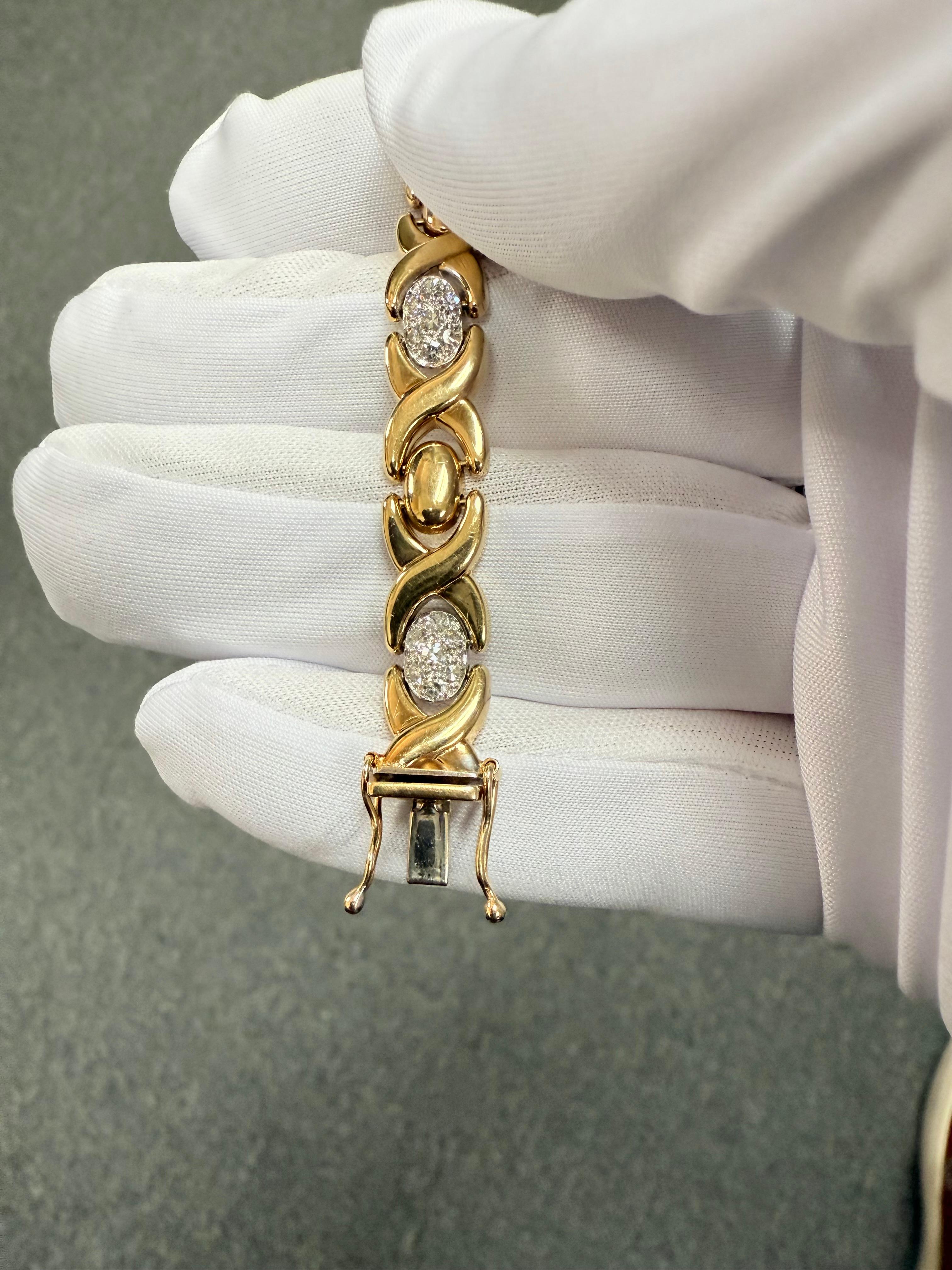 1990 Bracelet en or 14k avec diamants en vente 8