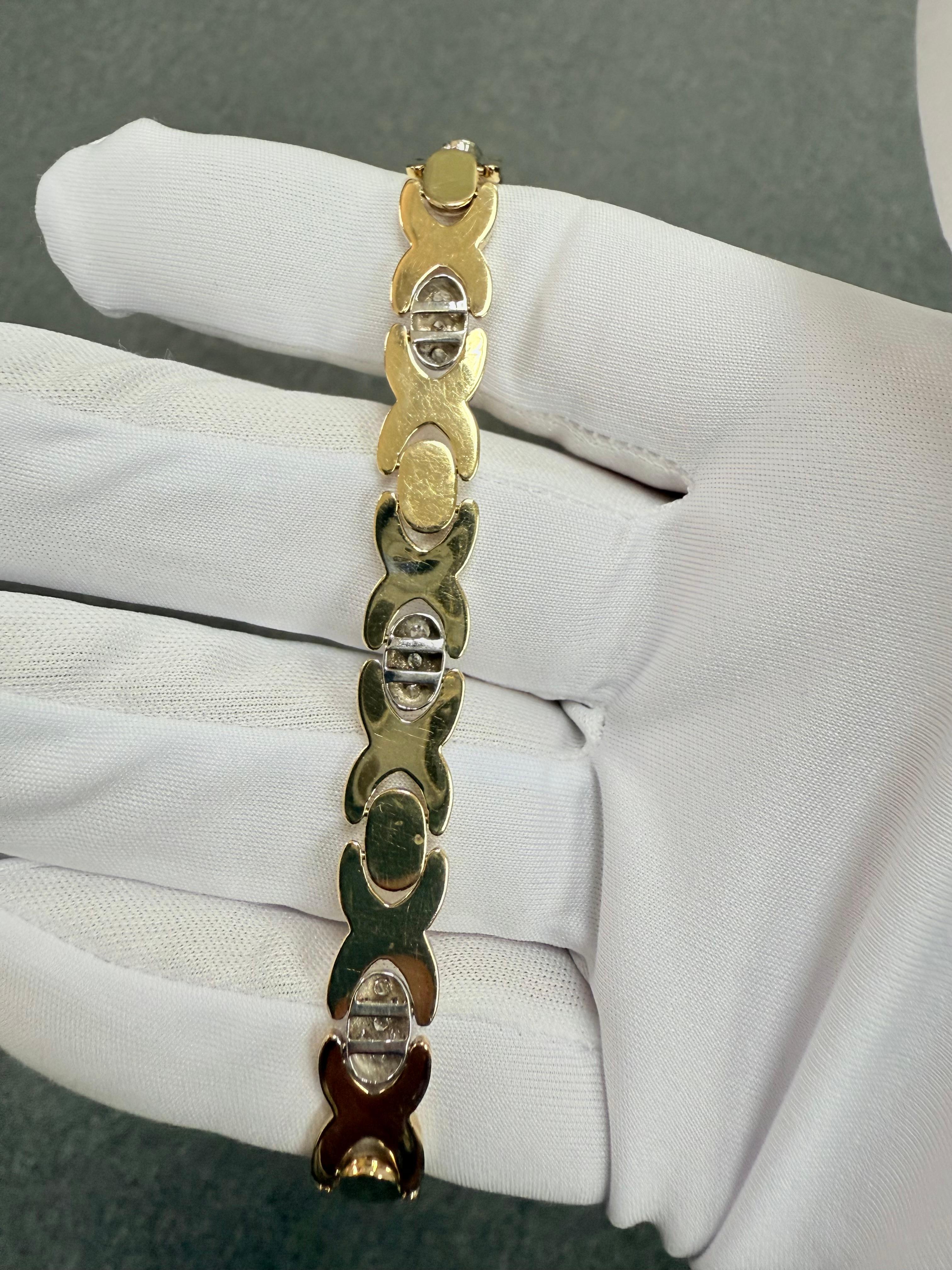 1990 Bracelet en or 14k avec diamants en vente 9