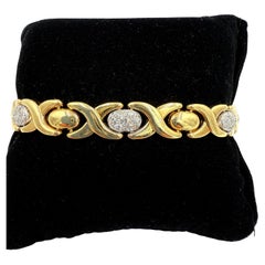 1990s Diamond 14k Gold Bracelet