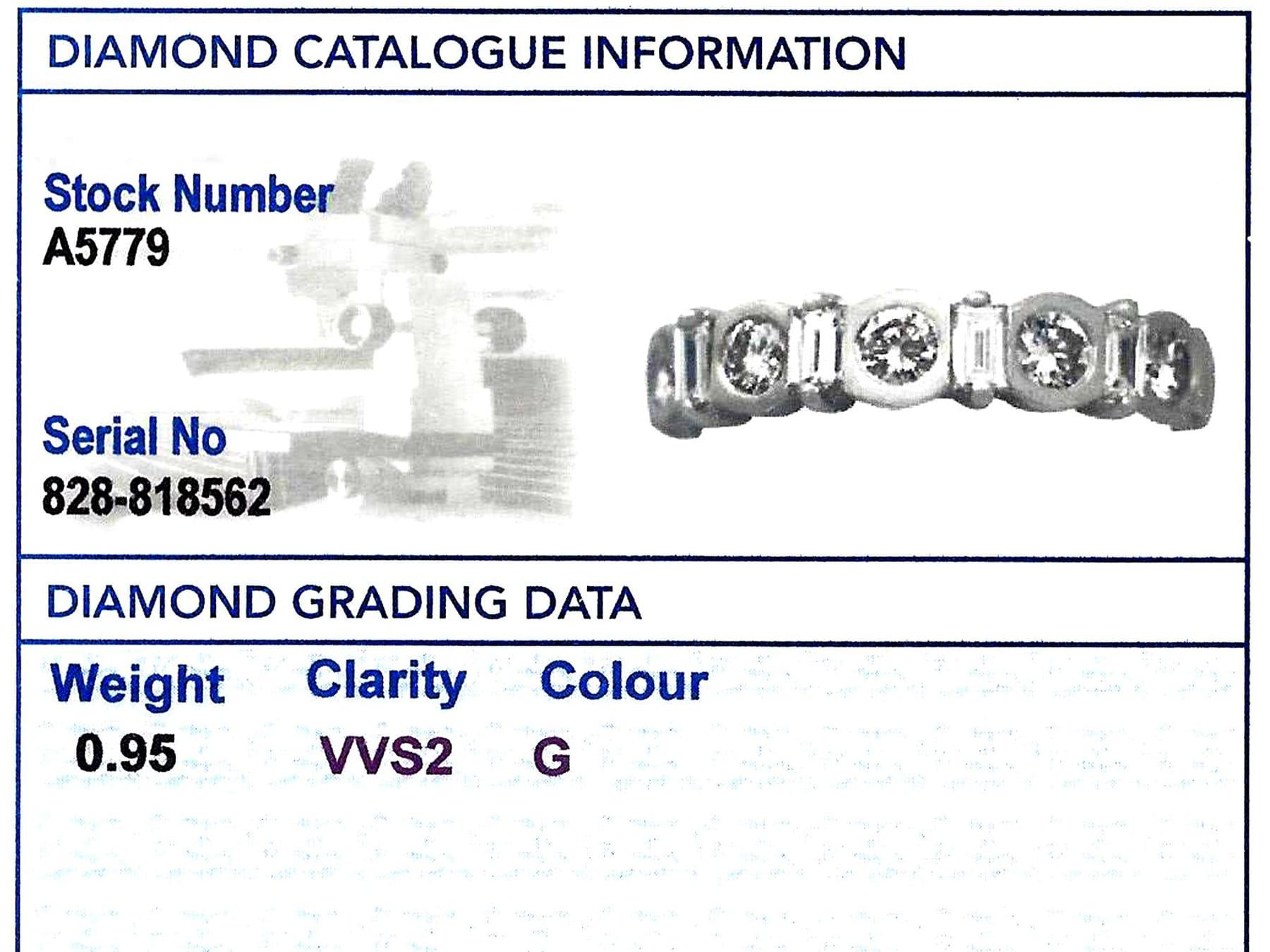 Women's 1990s Diamond and White Gold Half Eternity Ring For Sale