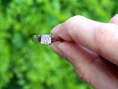 1990s Diamond and White Gold Solitaire Engagement Ring