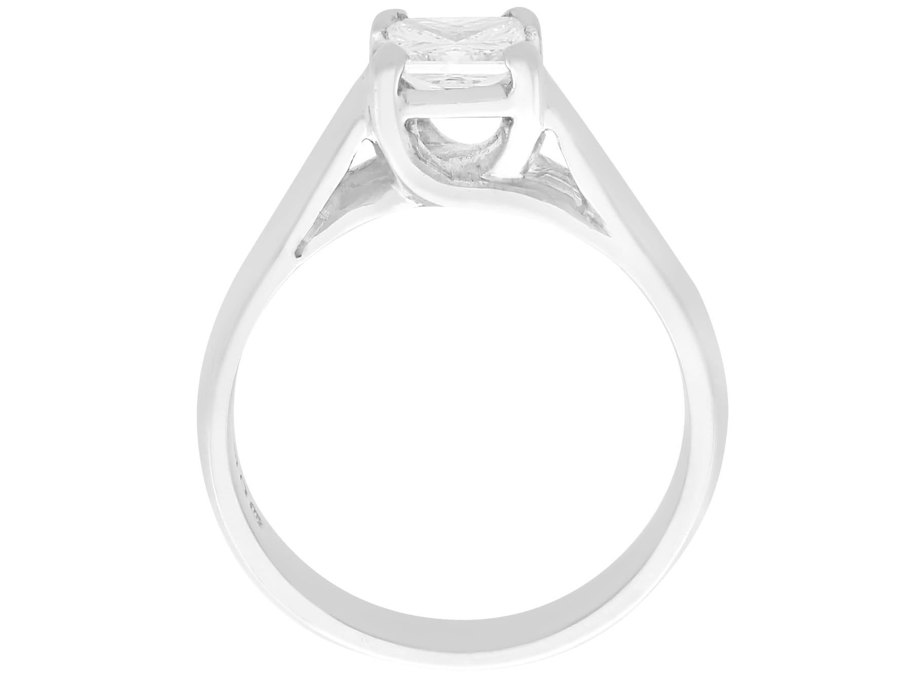 Contemporary 1990s Diamond and White Gold Solitaire Engagement Ring For Sale